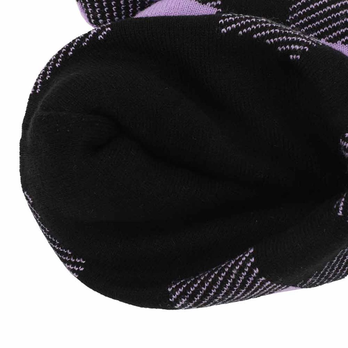 Kuromi Knit Purple Plaid Beanie Sale Latest