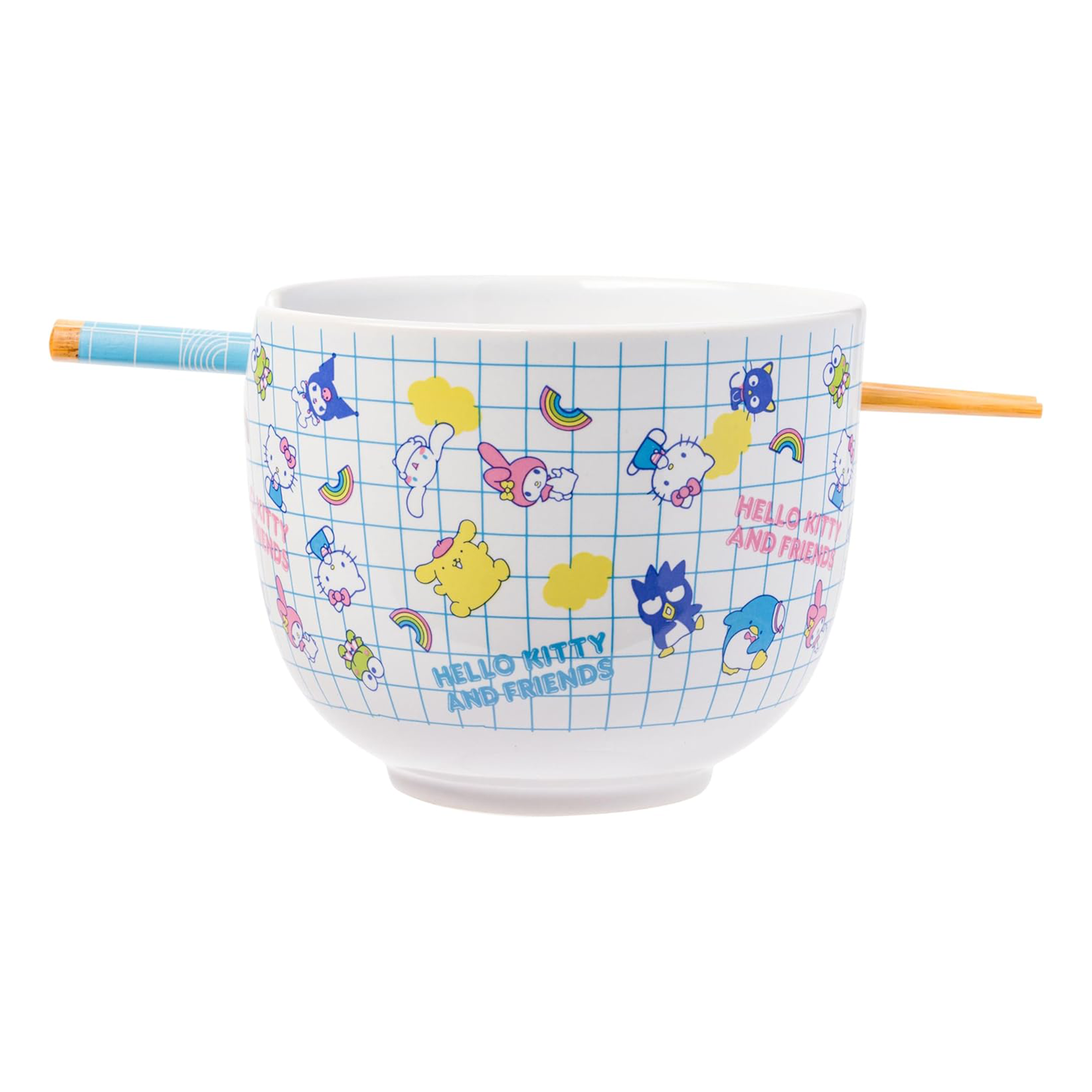 Hello Kitty and Friends Ceramic Ramen Bowl and Chopstick Set (Color Grid) Cheap Sale Looking For