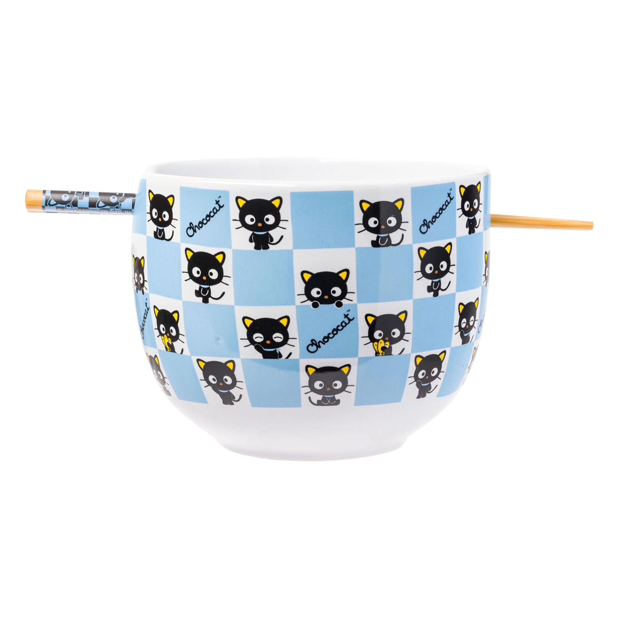 Chococat Ceramic Ramen Bowl and Chopstick Set (Checkered) 100% Original Sale Online