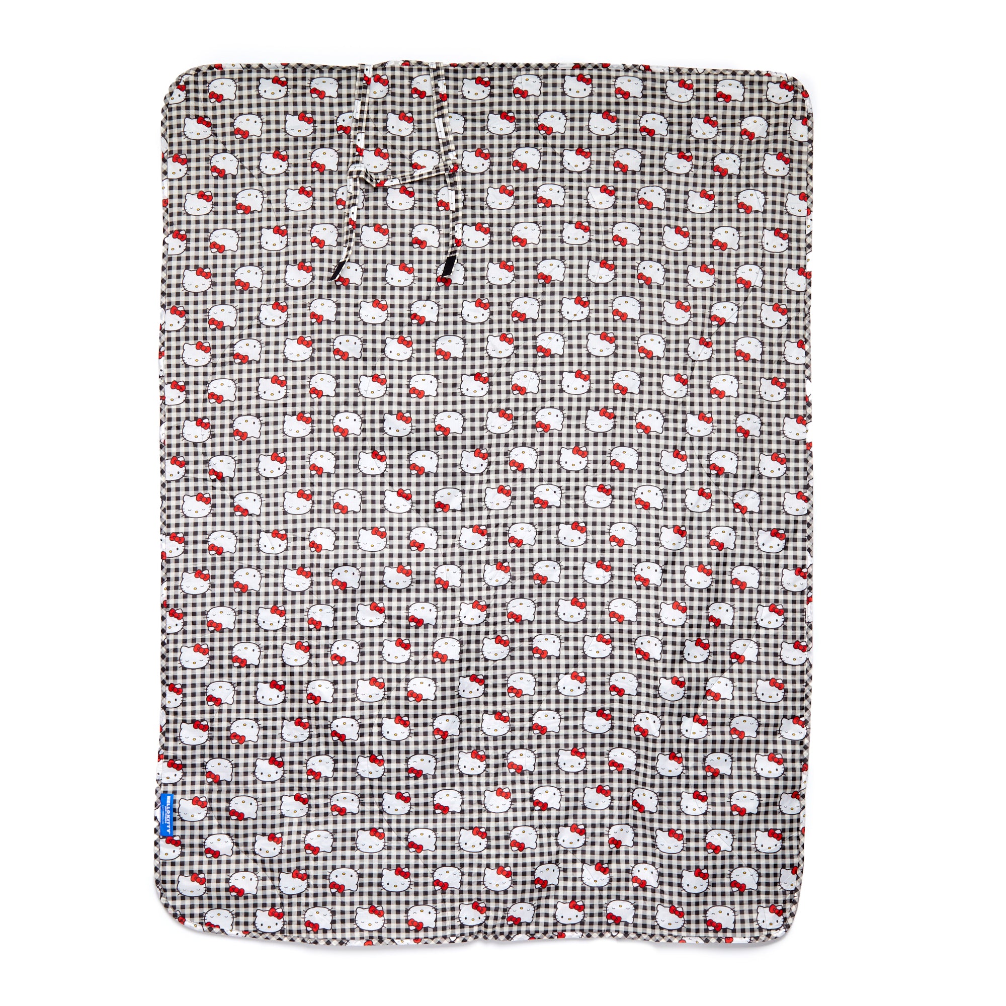 Hello Kitty x Baggu 50th Anniversary Puffy Picnic Blanket (Black Gingham) Release Dates Authentic