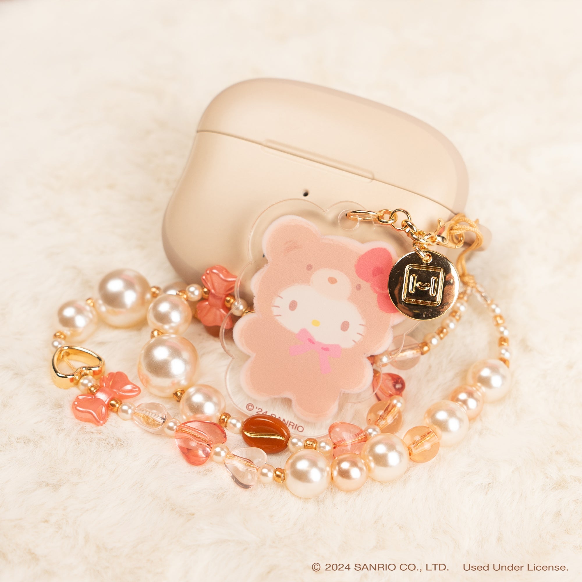 Hello Kitty Latte Bear Beaded Charm Mobile Phone Wrist Strap Cheap Countdown Package