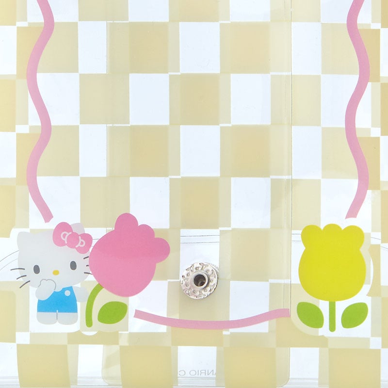 Hello Kitty Clear Snap Mini Pouch (Pastel Check Series) Free Shipping View