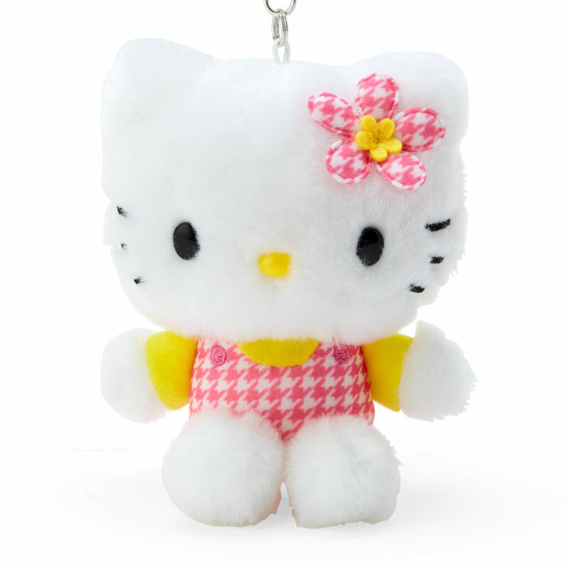 Hello Kitty Plush Mascot Keychain (Floral Houndstooth Series) Online Online Clearance
