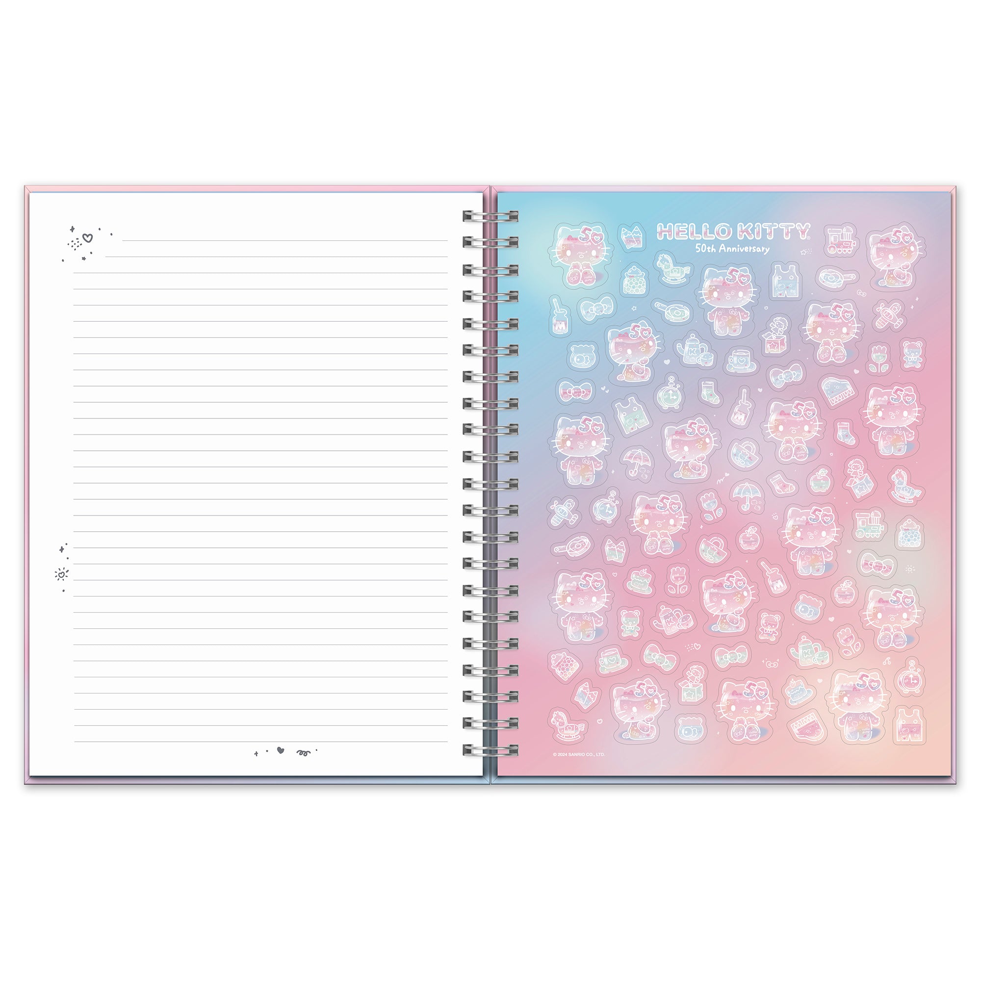 Hello Kitty x Studio Oh! 50th Anniversary Extra-Large Spiral Notebook & Sticker Sheet Cheap Sale With Paypal
