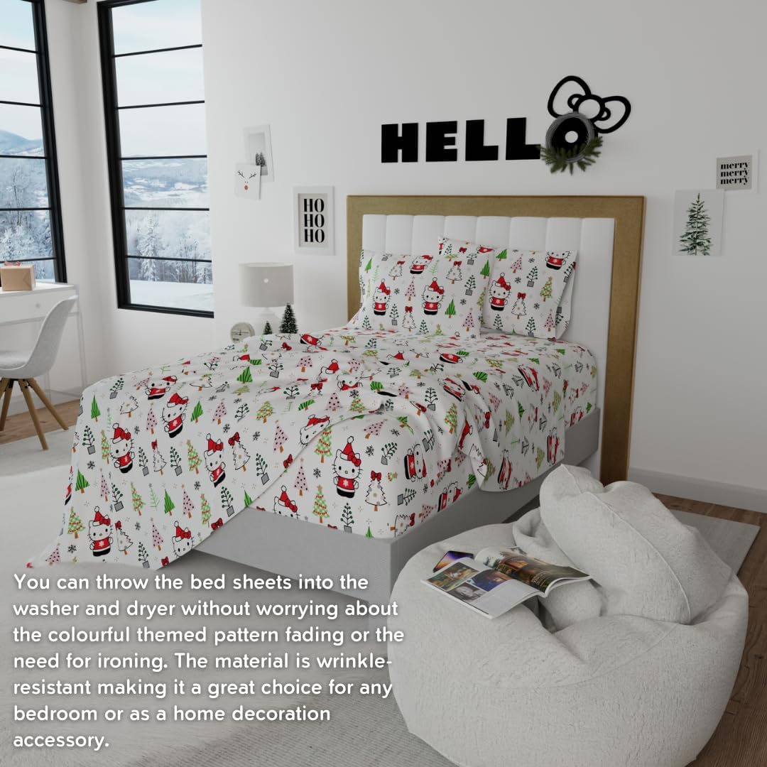 Hello Kitty Holiday Cotton Flannel Sheet Set Buy Cheap Low Shipping Fee