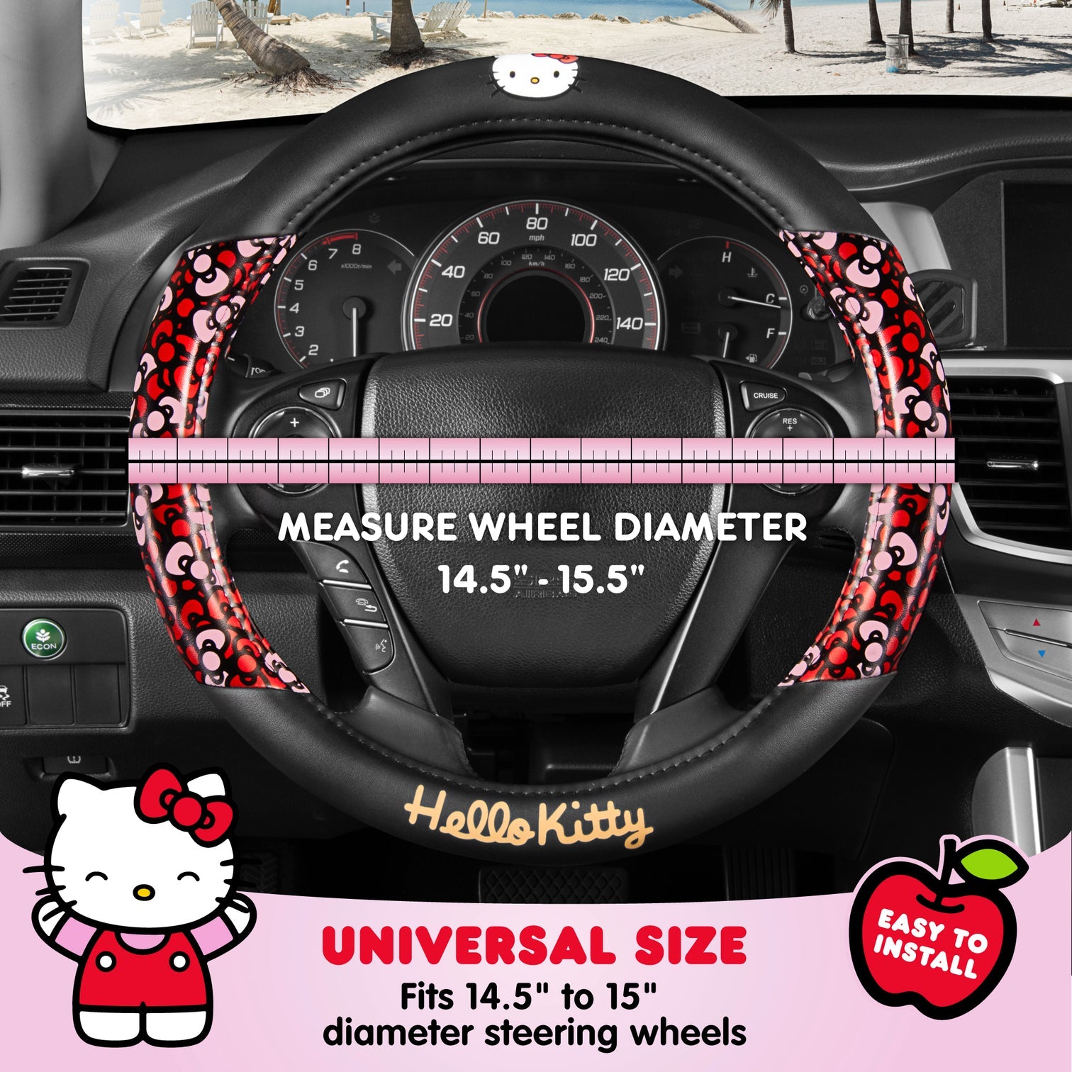 Hello Kitty Red Bow Steering Wheel Cover Shipping Discount Authentic