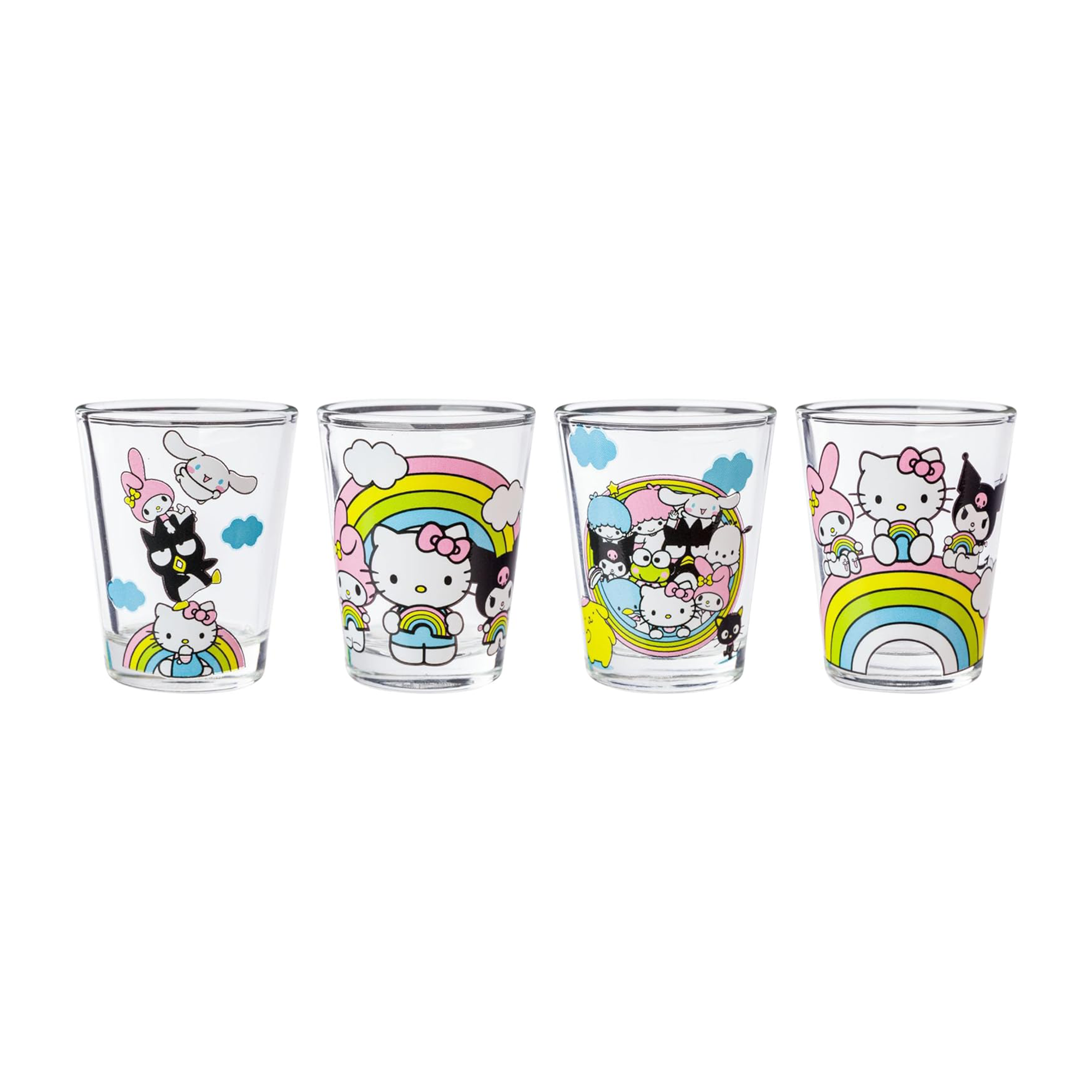 Hello Kitty and Friends Mini Glass 4-Piece Set (Rainbows) Cost Cheap Pice