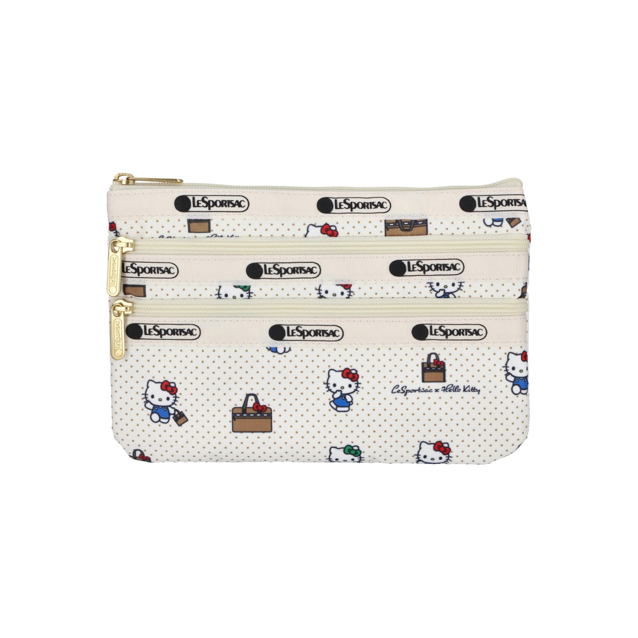 Hello Kitty x LeSportsac 3-Zip Cosmetic Bag (No Bag No Life) Cheap Sale Geniue Stockist
