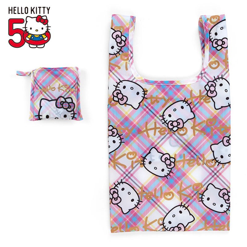 Hello Kitty Reusable Tote Bag (Hello Kitty Dress Tartan Series) Outlet Brand New Unisex