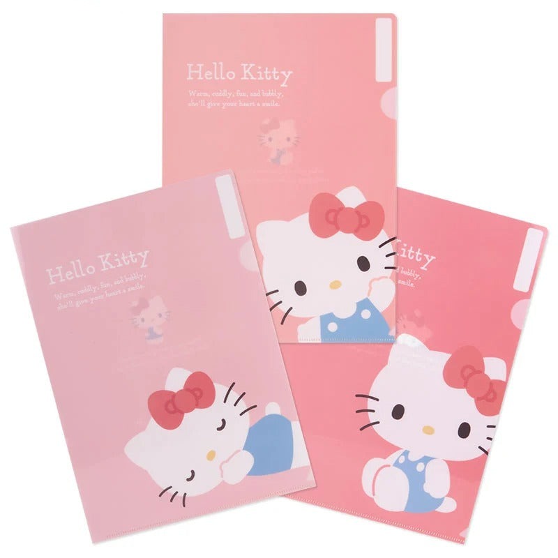 Hello Kitty Expressions 3-pc Clear File Folder Set Cheap Pice Free Shipping