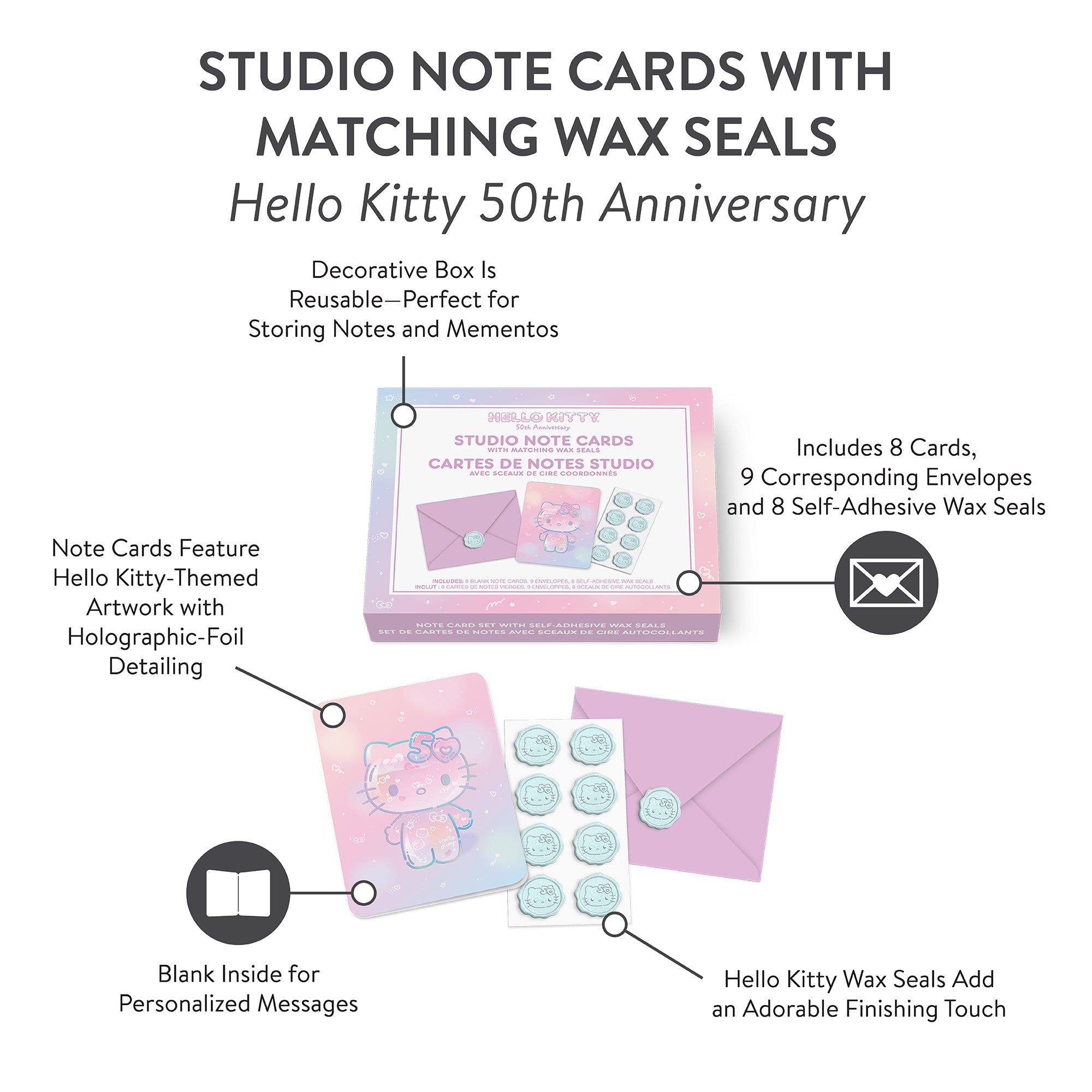 Hello Kitty x Studio Oh! 50th Anniversary 25-Pc Note Cards & Wax Seals Set Visit Cheap Pice