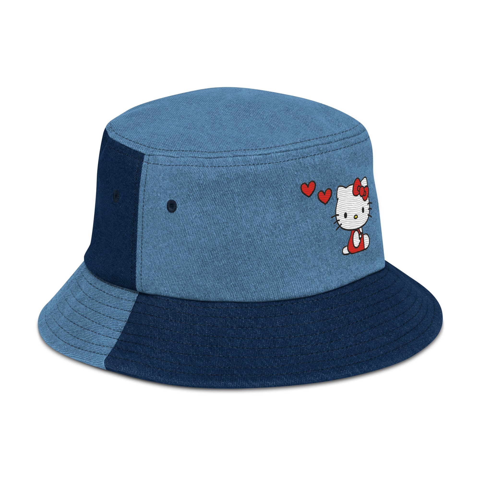 Hello Kitty Embroidered Denim Bucket Hat Buy Sale Online
