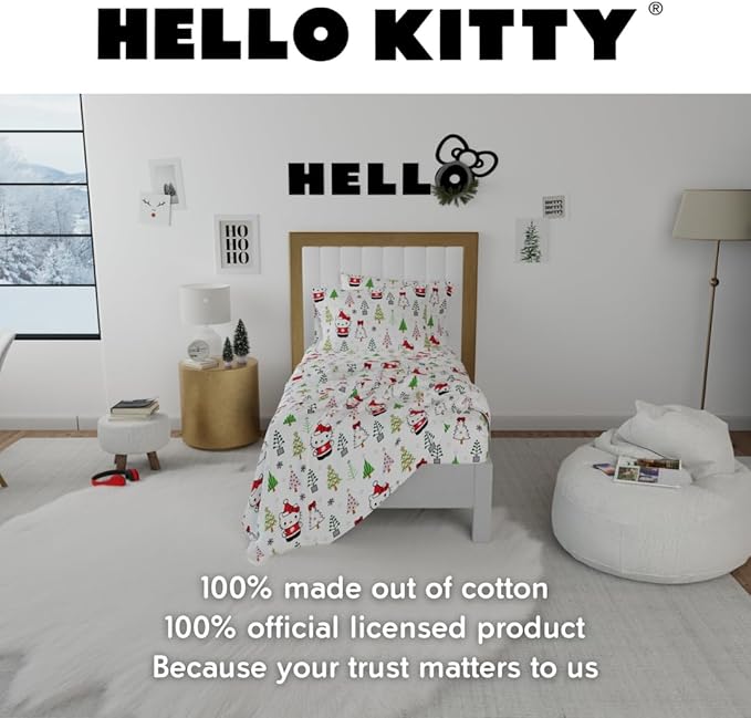 Hello Kitty Holiday Cotton Flannel Sheet Set Buy Cheap Low Shipping Fee