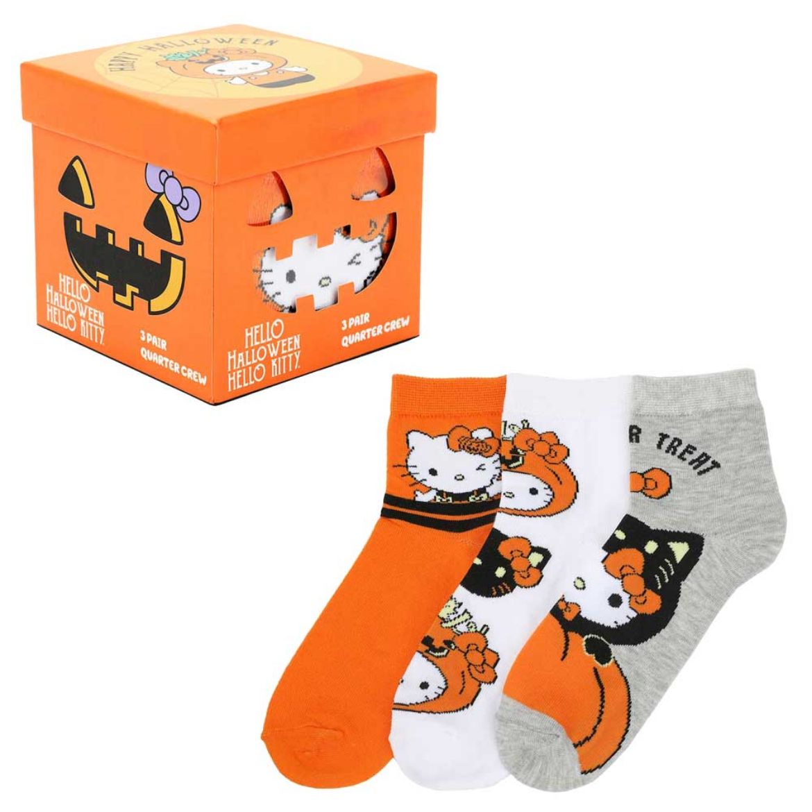 Hello Kitty 3-Pc Halloween Qtr. Crew Sock Set Cheap Sale Sale