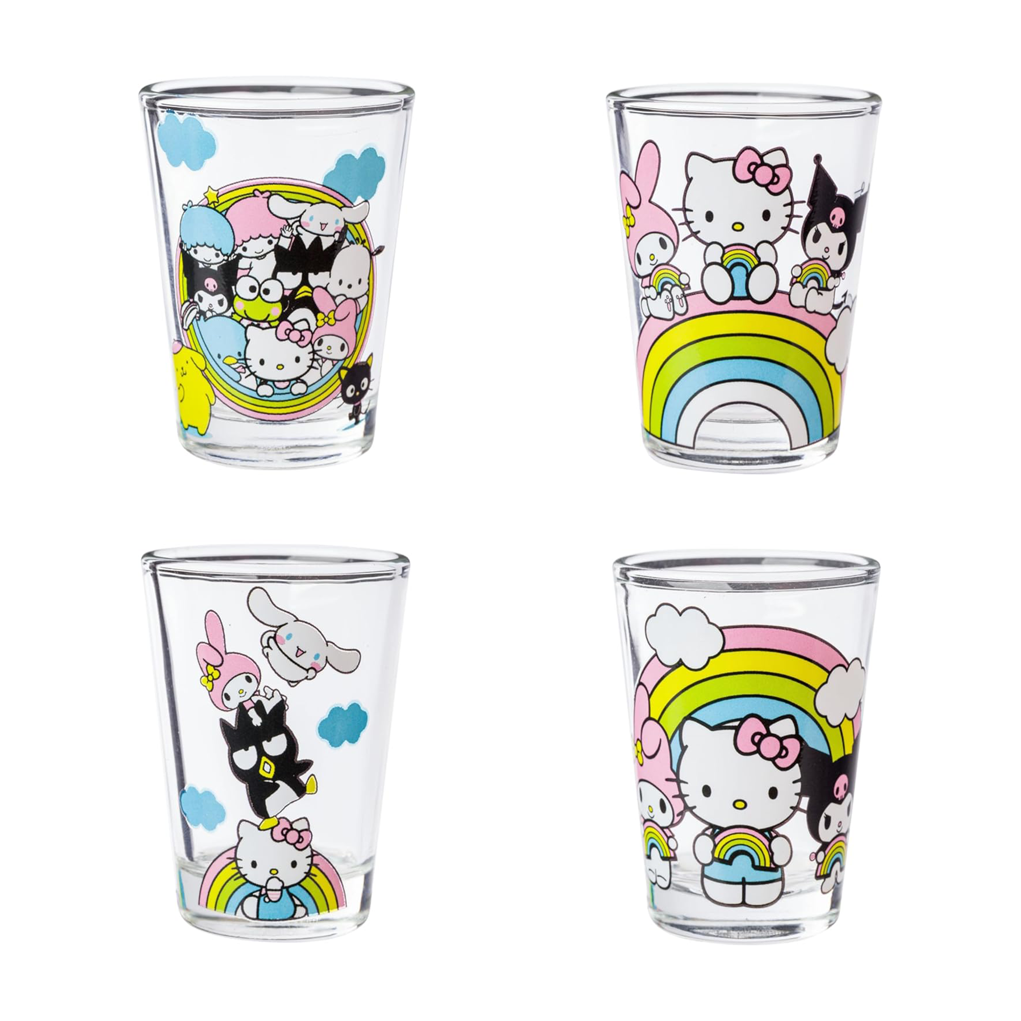 Hello Kitty and Friends Mini Glass 4-Piece Set (Rainbows) Cost Cheap Pice