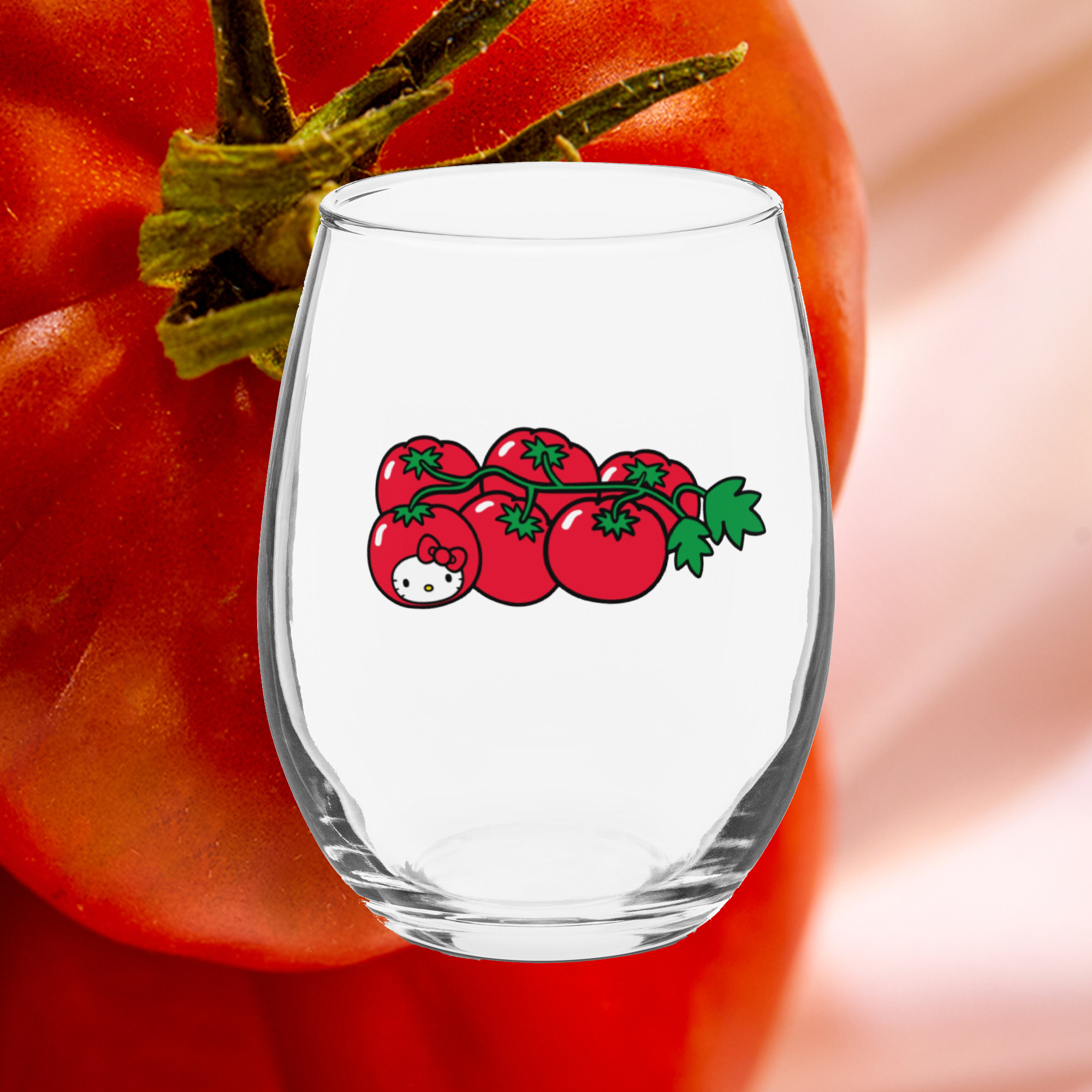 Hello Kitty Tomato Glass Tumbler Free Shipping Best