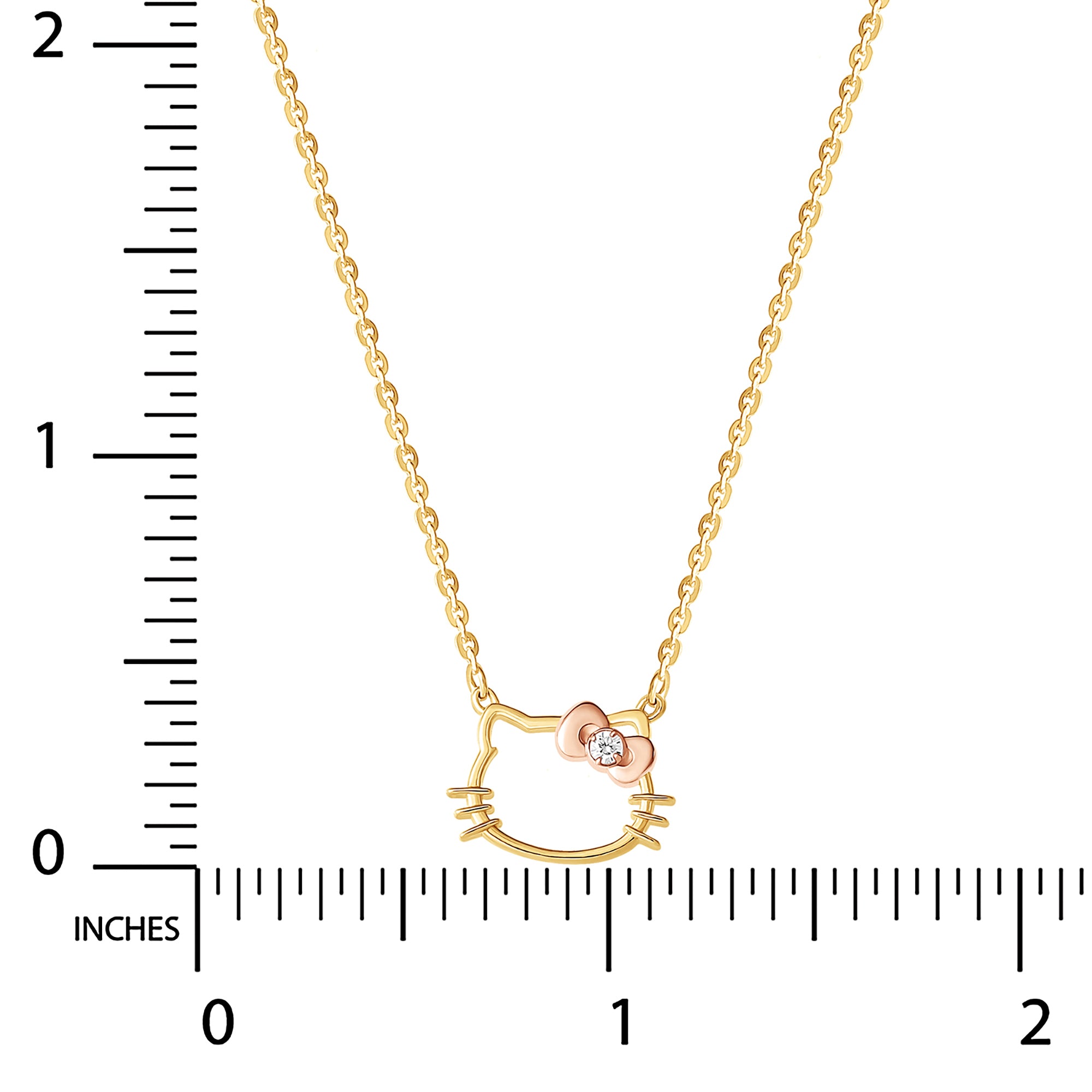Hello Kitty Gold Plated Silhouette Diamond Necklace Affordable Online