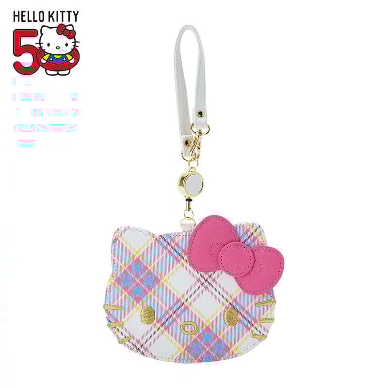 Hello Kitty Card Case with Key Reel (Hello Kitty Dress Tartan Series) Clearance Limited Edition