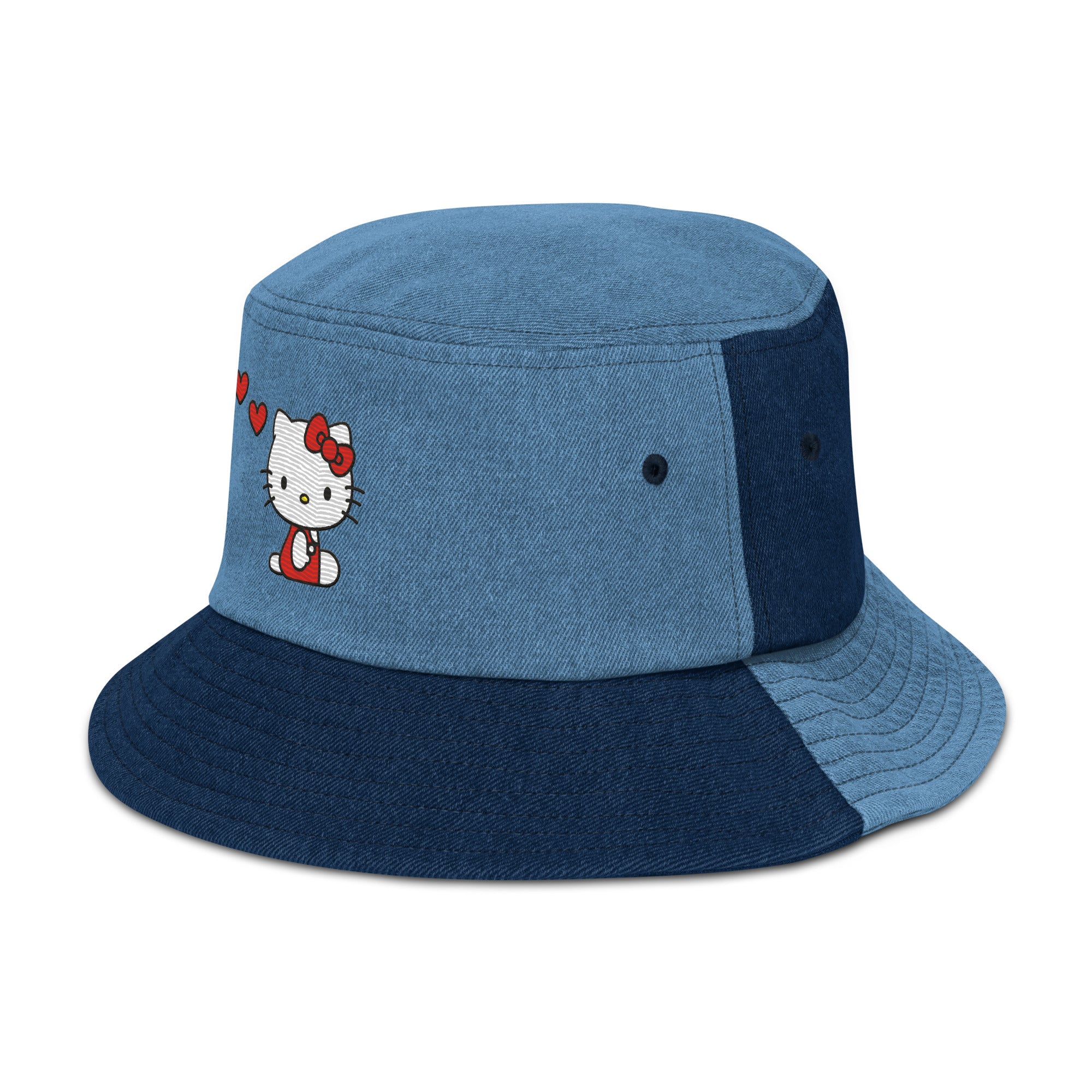 Hello Kitty Embroidered Denim Bucket Hat Buy Sale Online