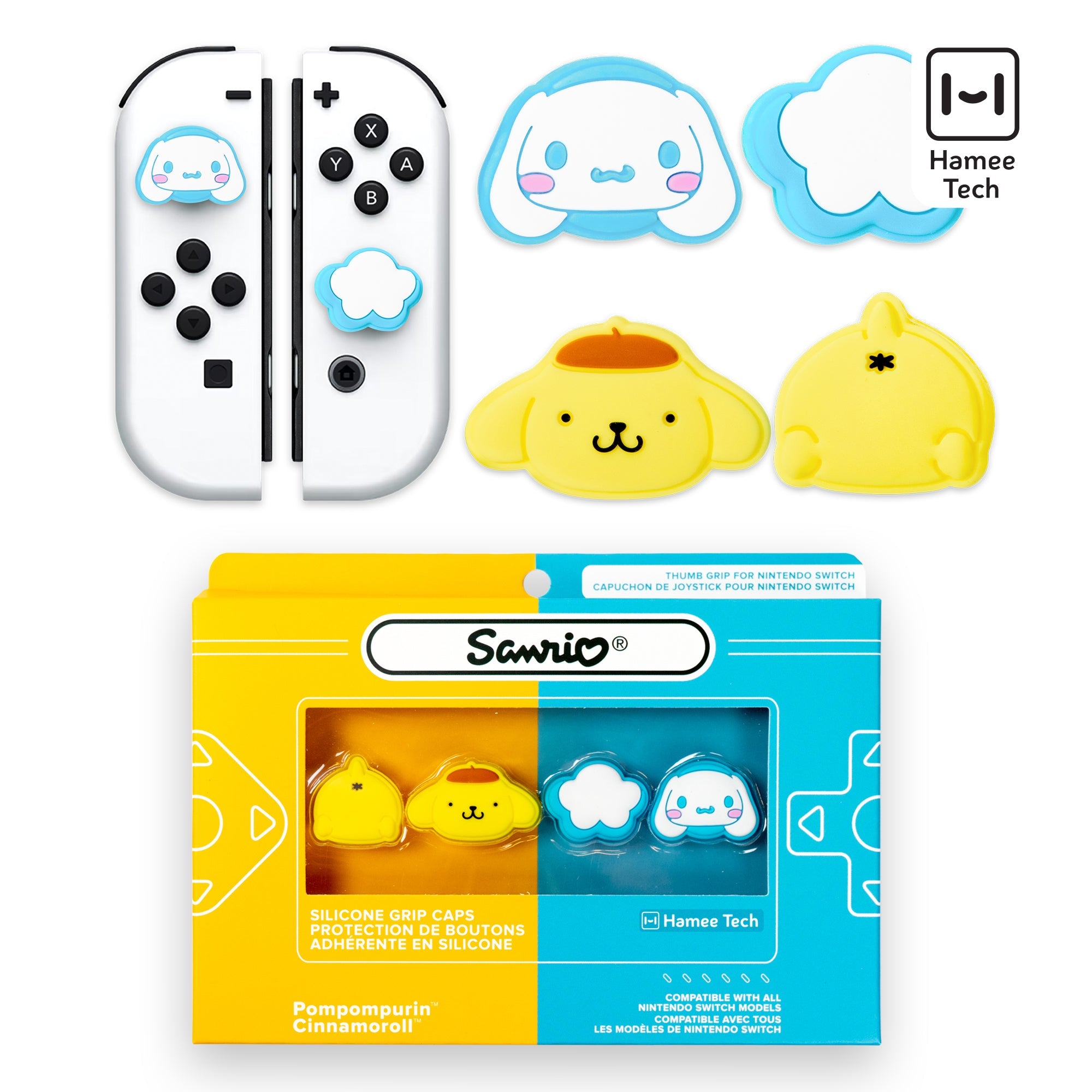 Hello Kitty and Friends Switch Grip Caps (Cinnamoroll + Pompompurin) Clearance Order