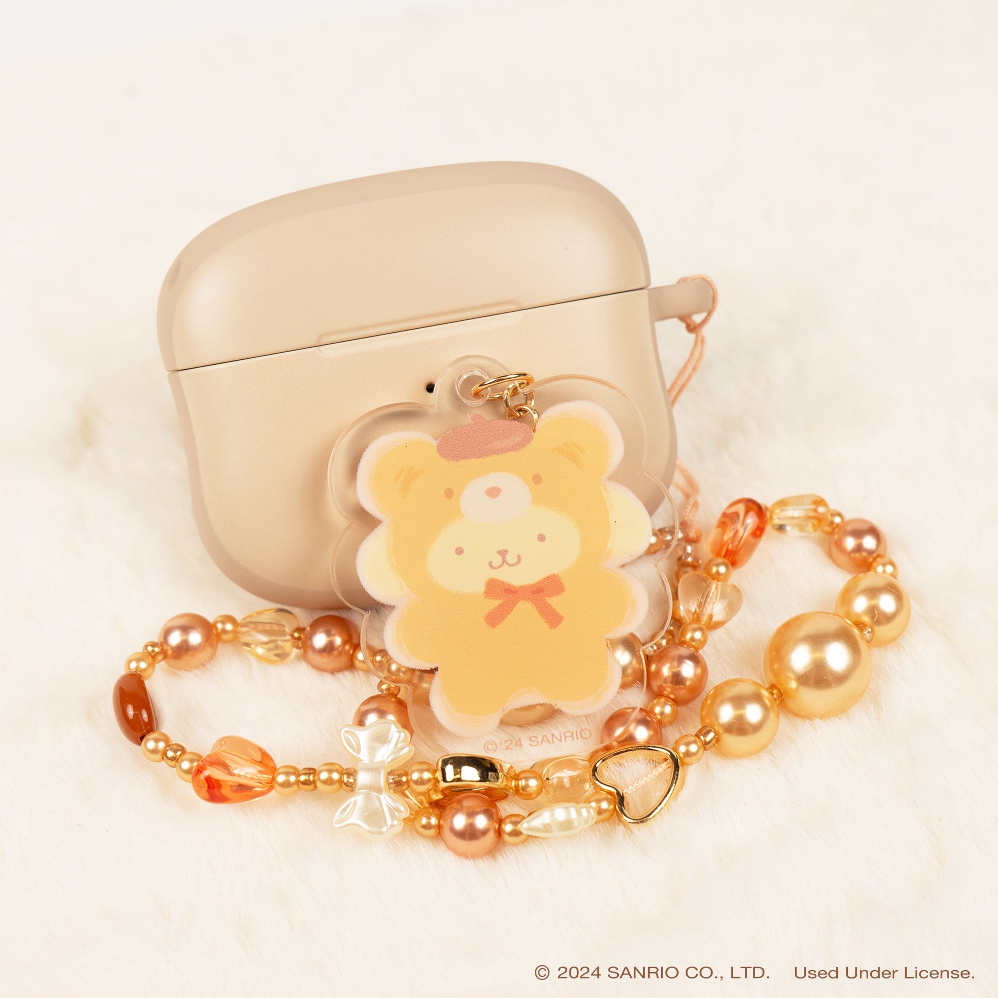 Pompompurin Latte Bear Beaded Charm Mobile Phone Wrist Strap For Sale Free Shipping