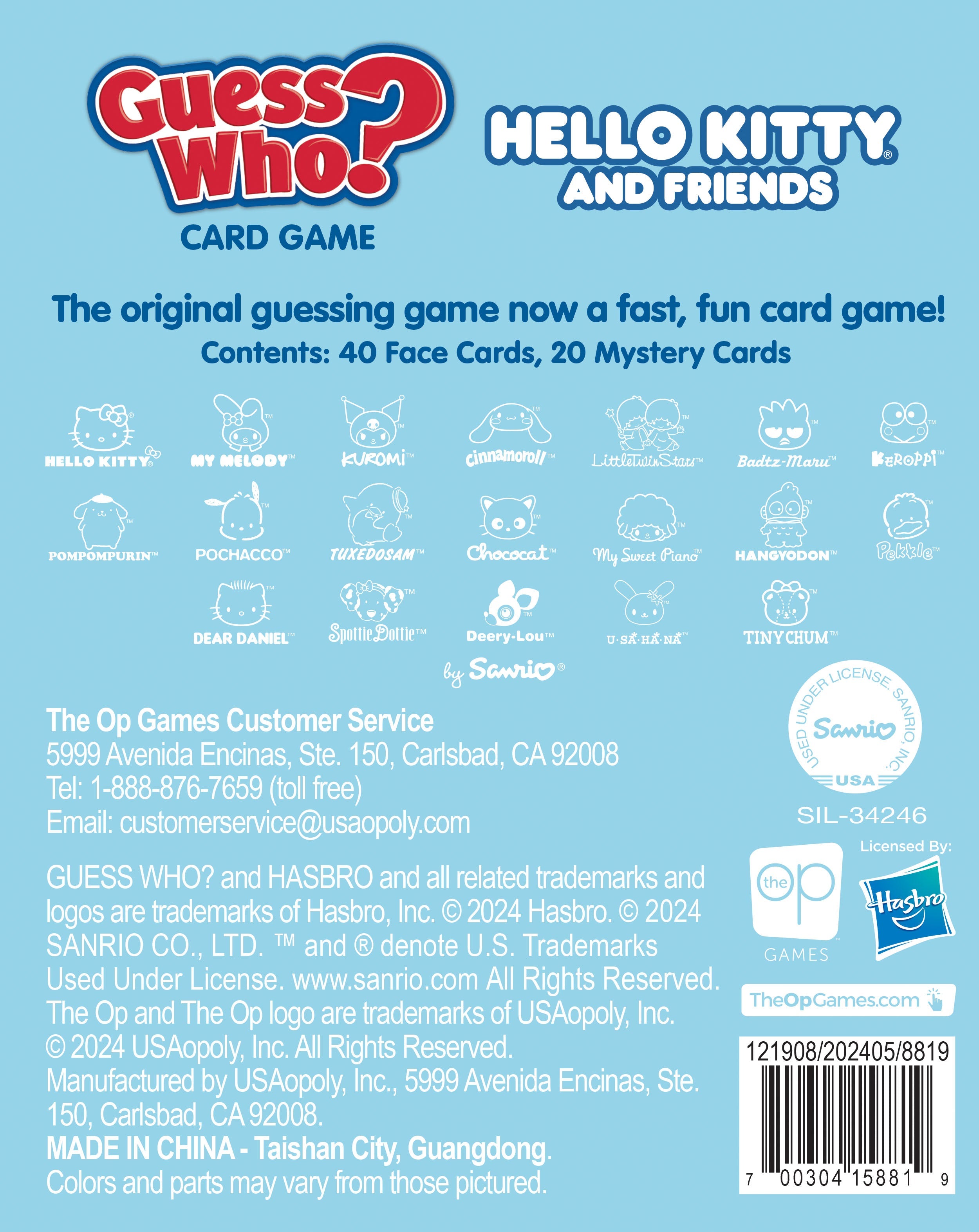 Hello Kitty and Friends Guess Who? Card Game Newest For Sale