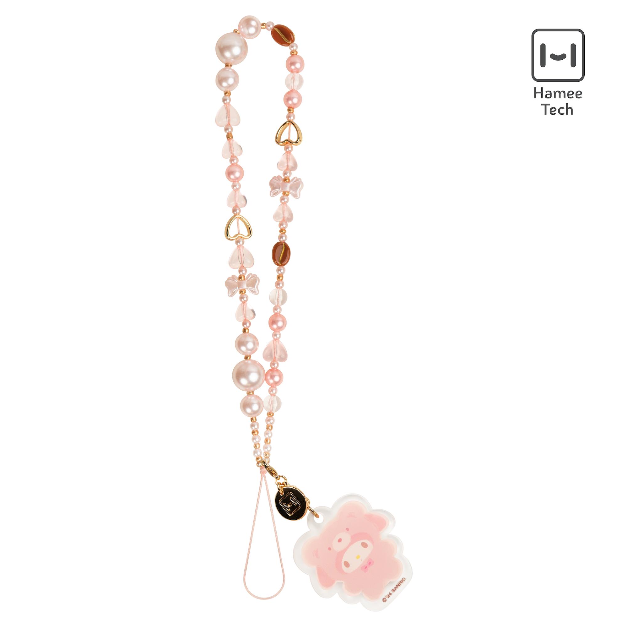 My Melody Latte Bear Beaded Charm Mobile Phone Wrist Strap Discount Popular