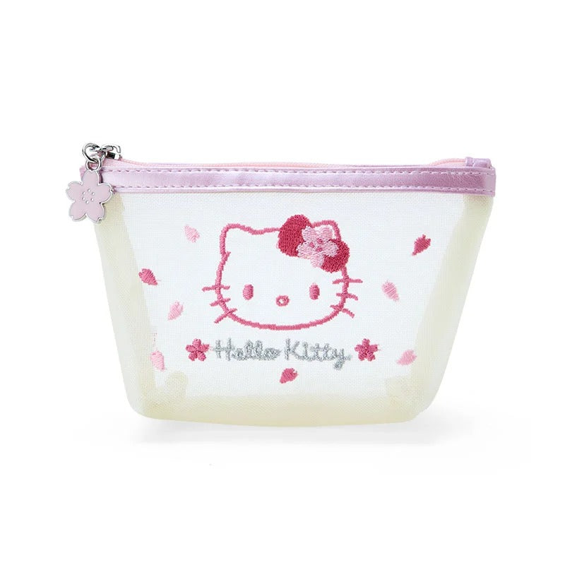 Hello Kitty Mesh Zipper Pouch (Pink Sakura Series) 2025 Unisex For Sale