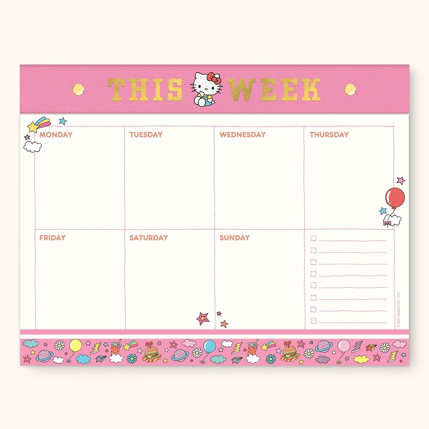 Hello Kitty x Studio Oh! College Letters Weekly Desk Pad Outlet Cheap Quality