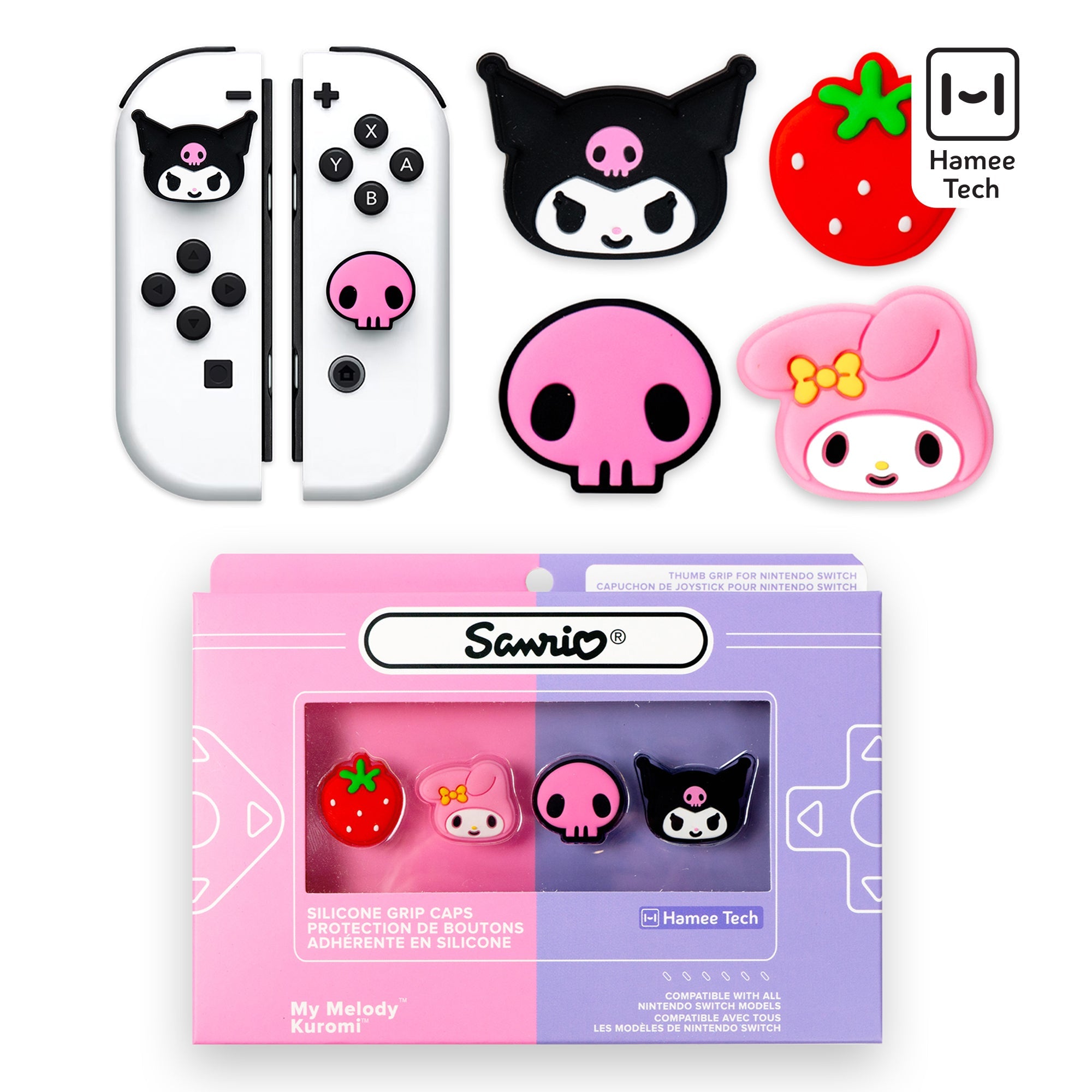 Hello Kitty and Friends Switch Grip Caps (Kuromi + My Melody) Sale 100% Authentic