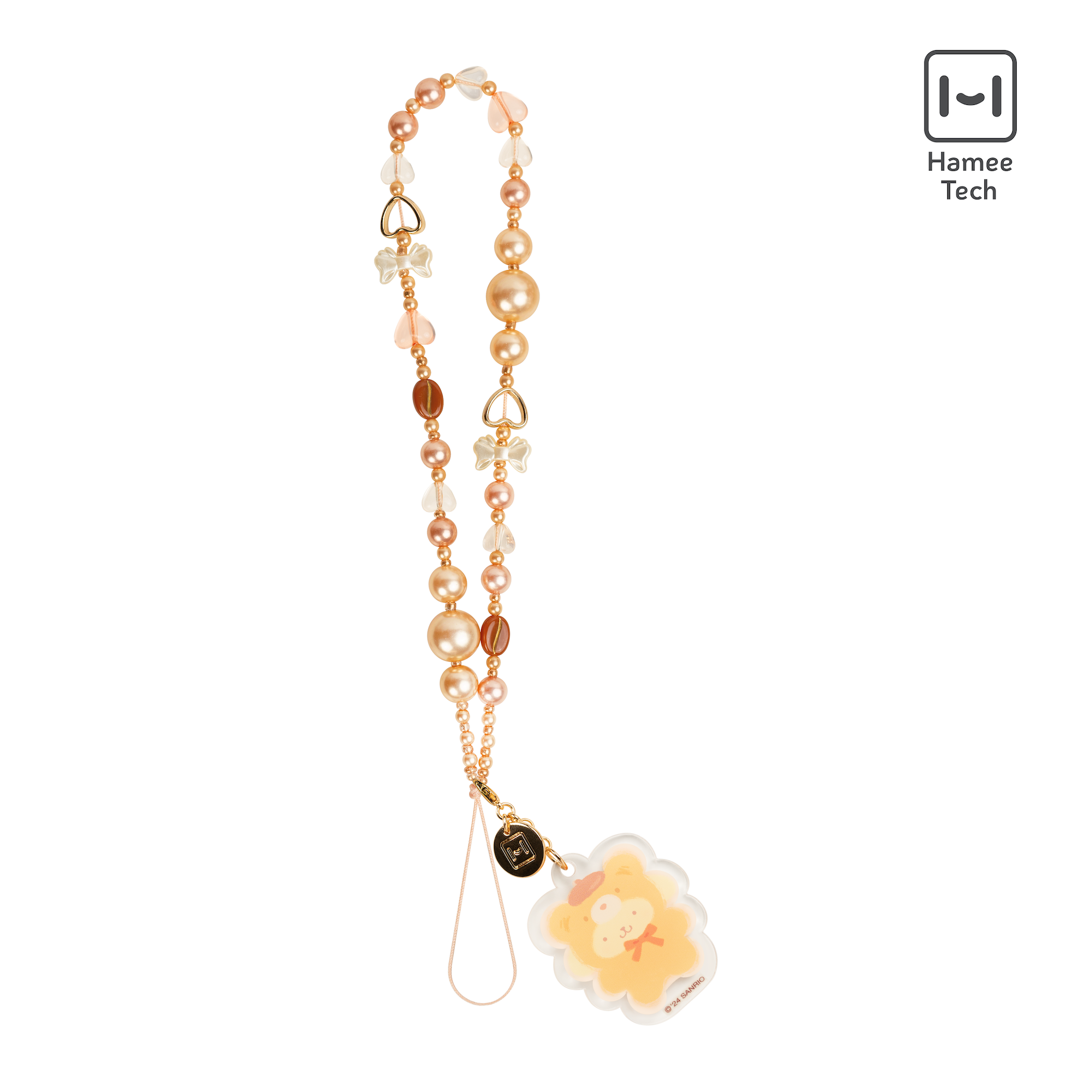 Pompompurin Latte Bear Beaded Charm Mobile Phone Wrist Strap For Sale Free Shipping