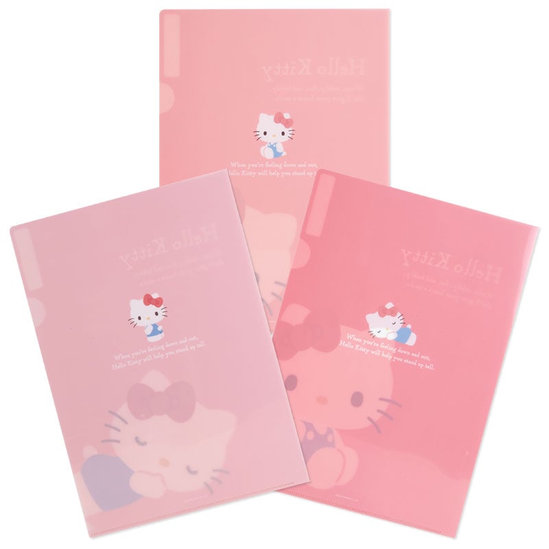 Hello Kitty Expressions 3-pc Clear File Folder Set Cheap Pice Free Shipping