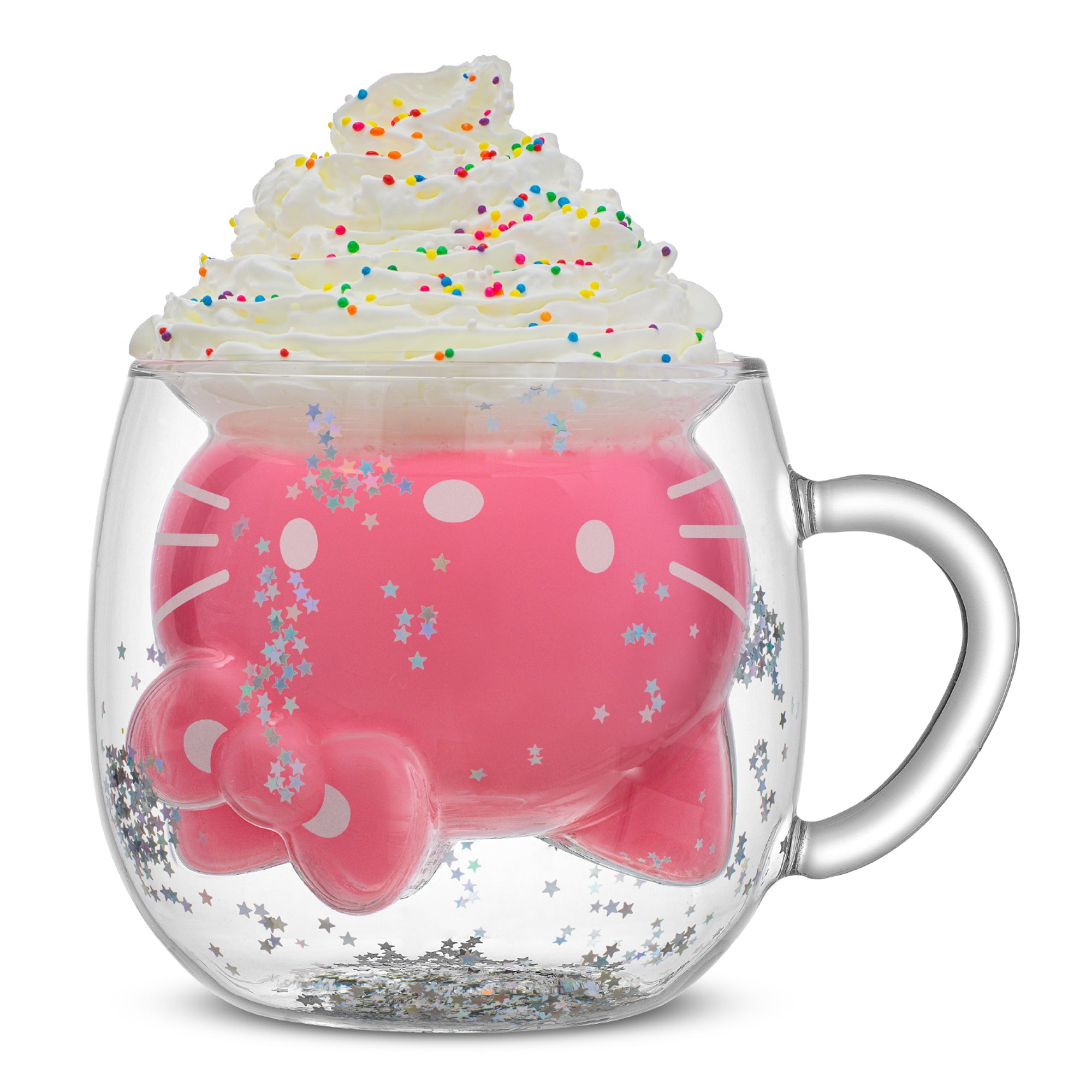 Hello Kitty 50th Anniversary Limited Edition 3D Double Wall Glass Mug Cheap High Quality