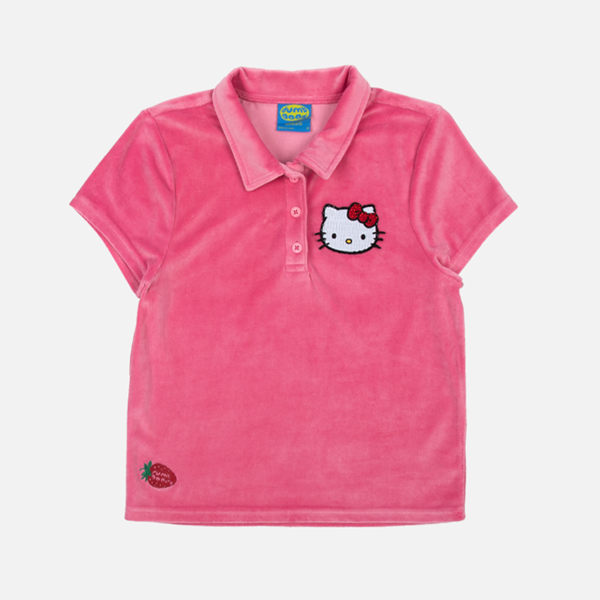 Hello Kitty x Dumbgood Velour Cropped Polo (50th Anniv.) Cheap The Cheapest