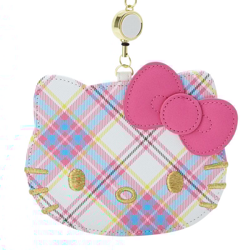 Hello Kitty Card Case with Key Reel (Hello Kitty Dress Tartan Series) Clearance Limited Edition