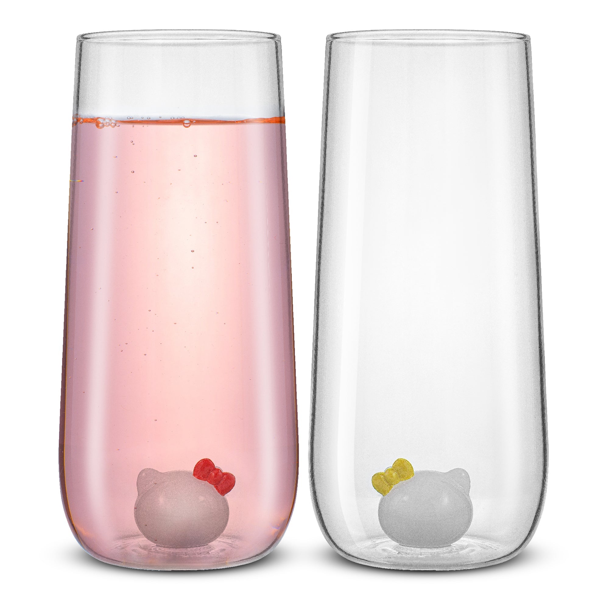Hello Kitty and Mimmy 3D Icon Tall Drinking Glasses (Set of 2) Fast Delivery Cheap Online