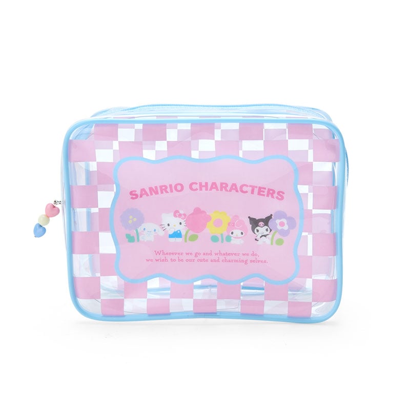 Sanrio Characters Clear Zipper Pouch (Pastel Check Series) Fake Cheap Online