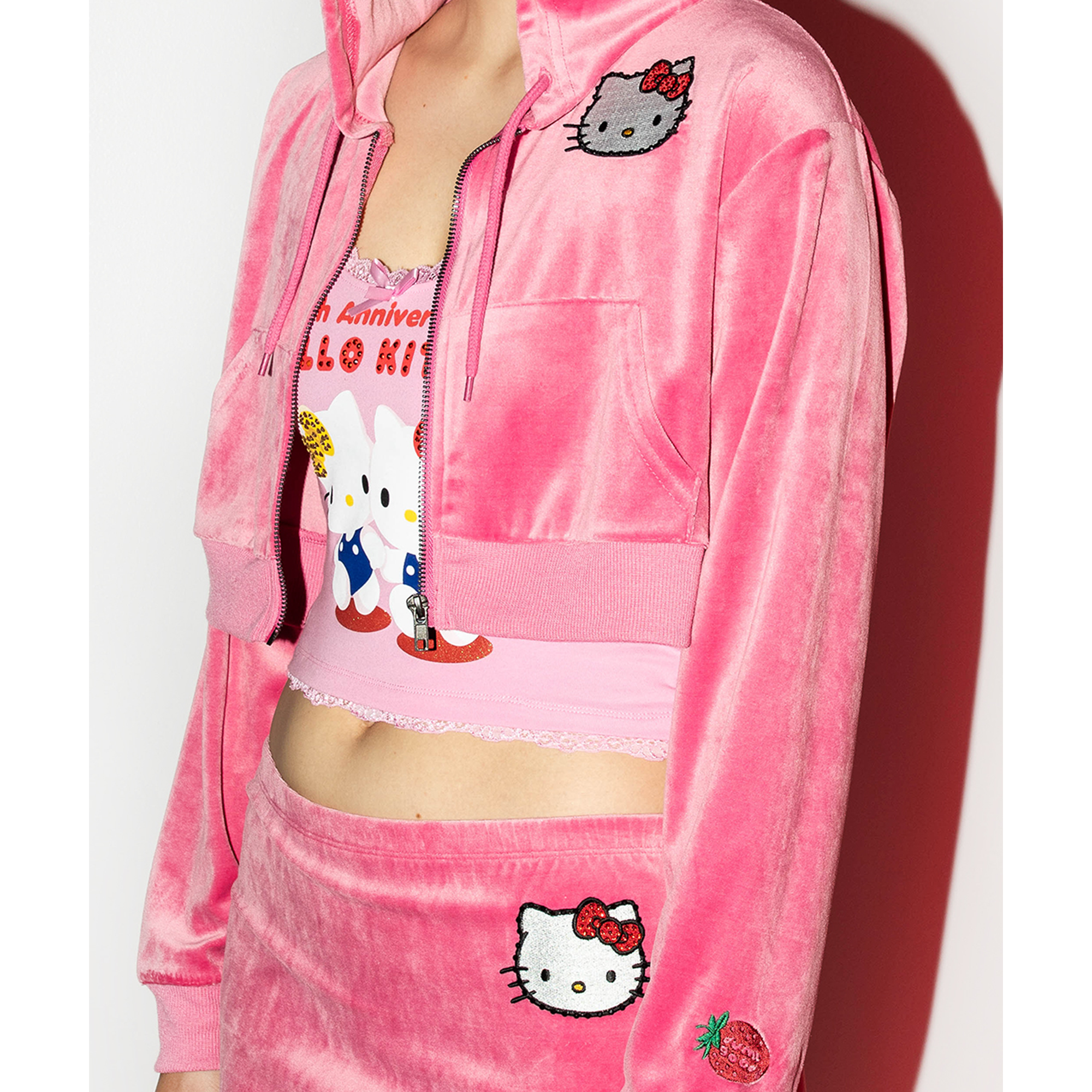 Hello Kitty x Dumbgood Lace Cropped Tank (50th Anniv.) Inexpensive Sale Online