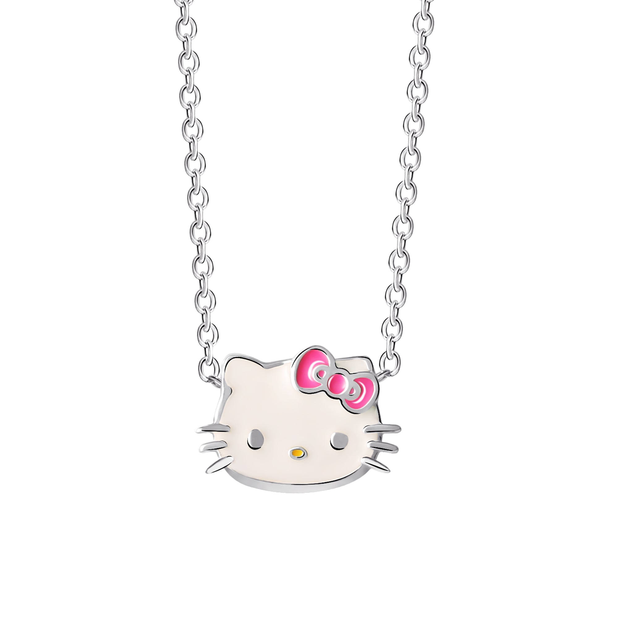 Hello Kitty Sterling Silver Enamel Necklace Free Shipping Cheap Pice