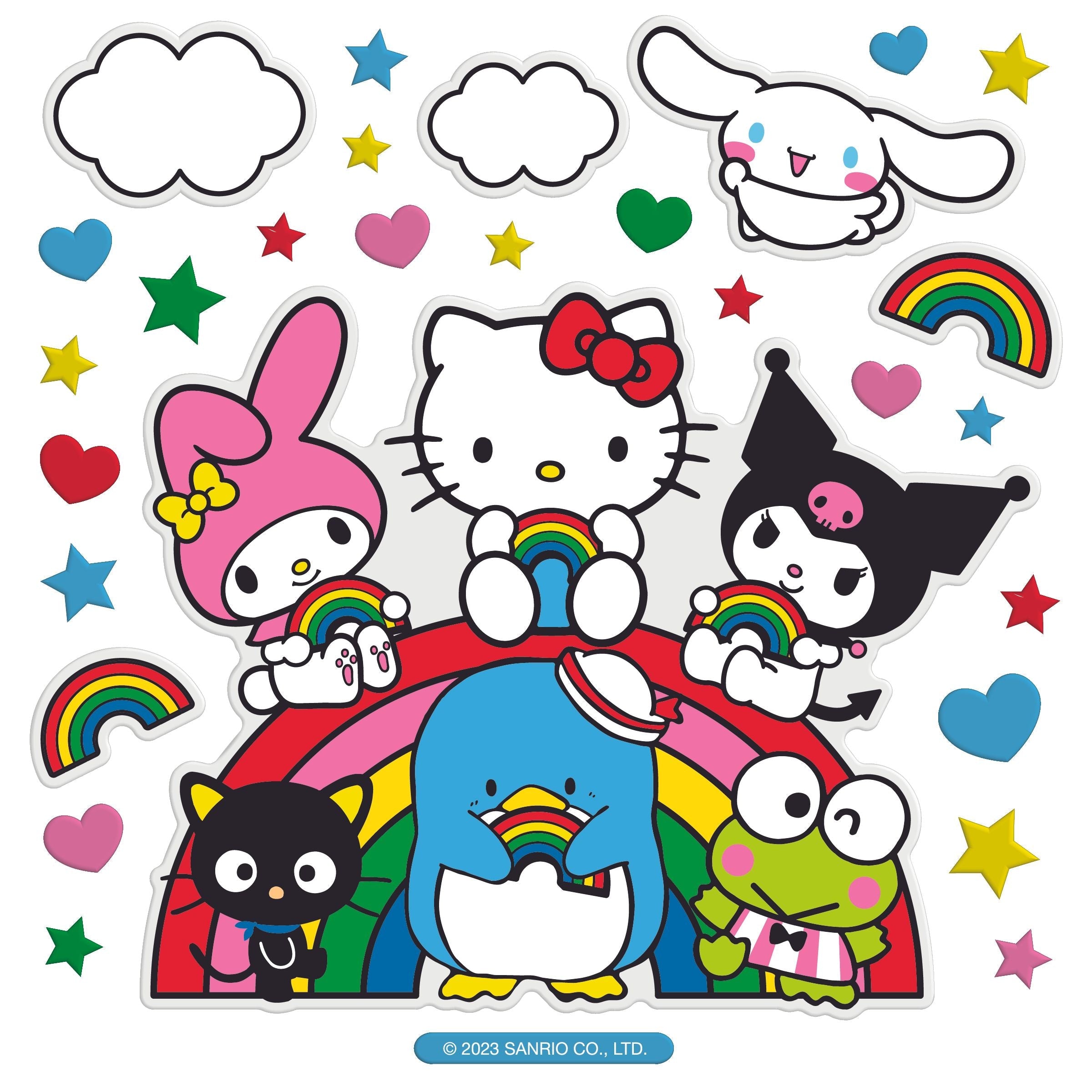 Hello Kitty And Friends x Pipsticks Rainbow Pals Super Big Puffy Stickers Tumblr Cheap Pice