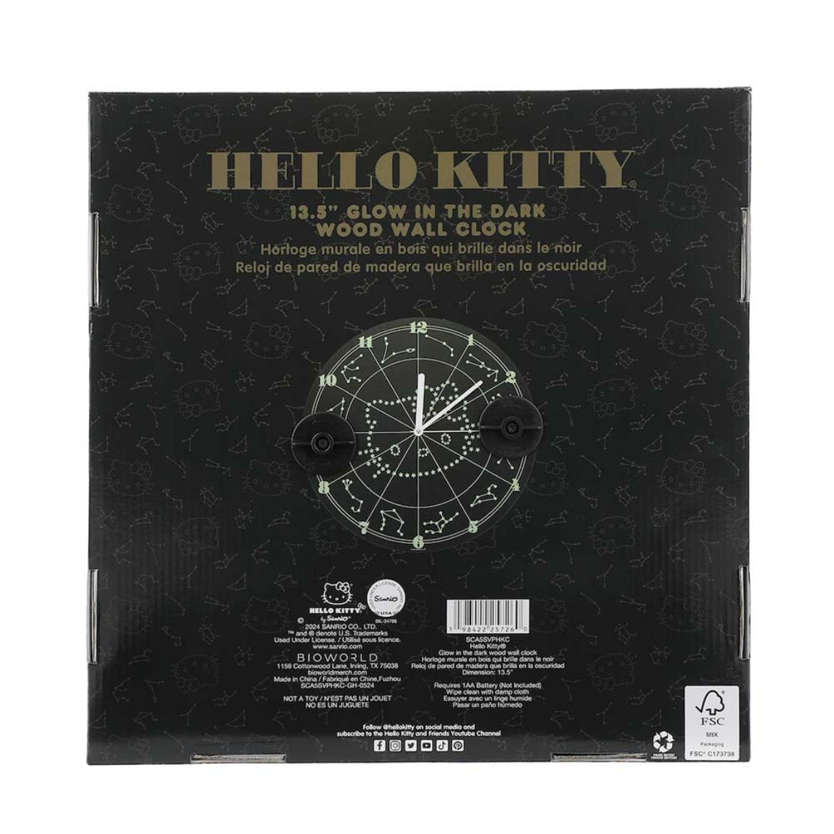 Hello Kitty Glow-In-The Dark Zodiac Wall Clock Shop For Sale