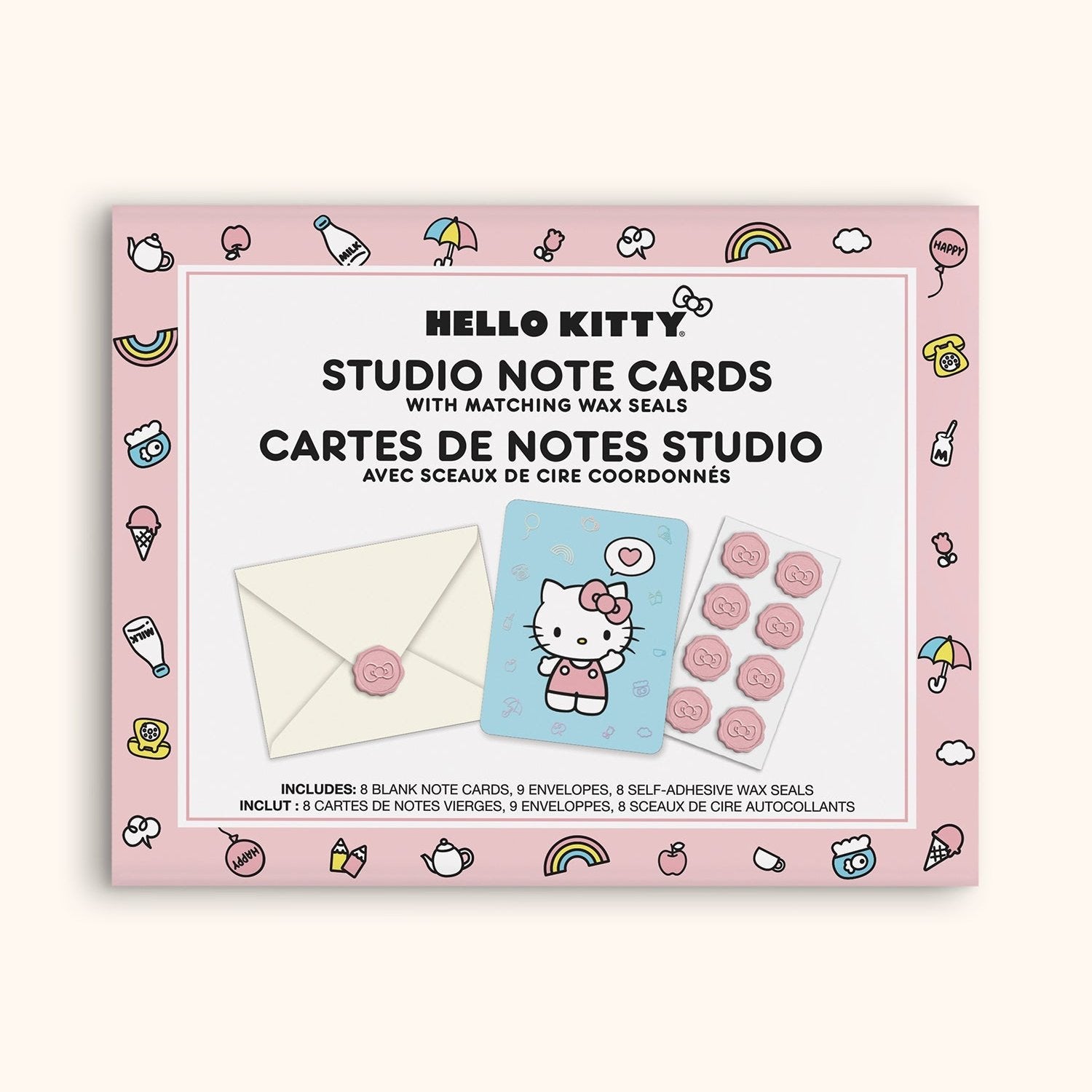Hello Kitty x Studio Oh! Classic Pink 25-Pc Note Cards & Wax Seals Set Explore Cheap Pice