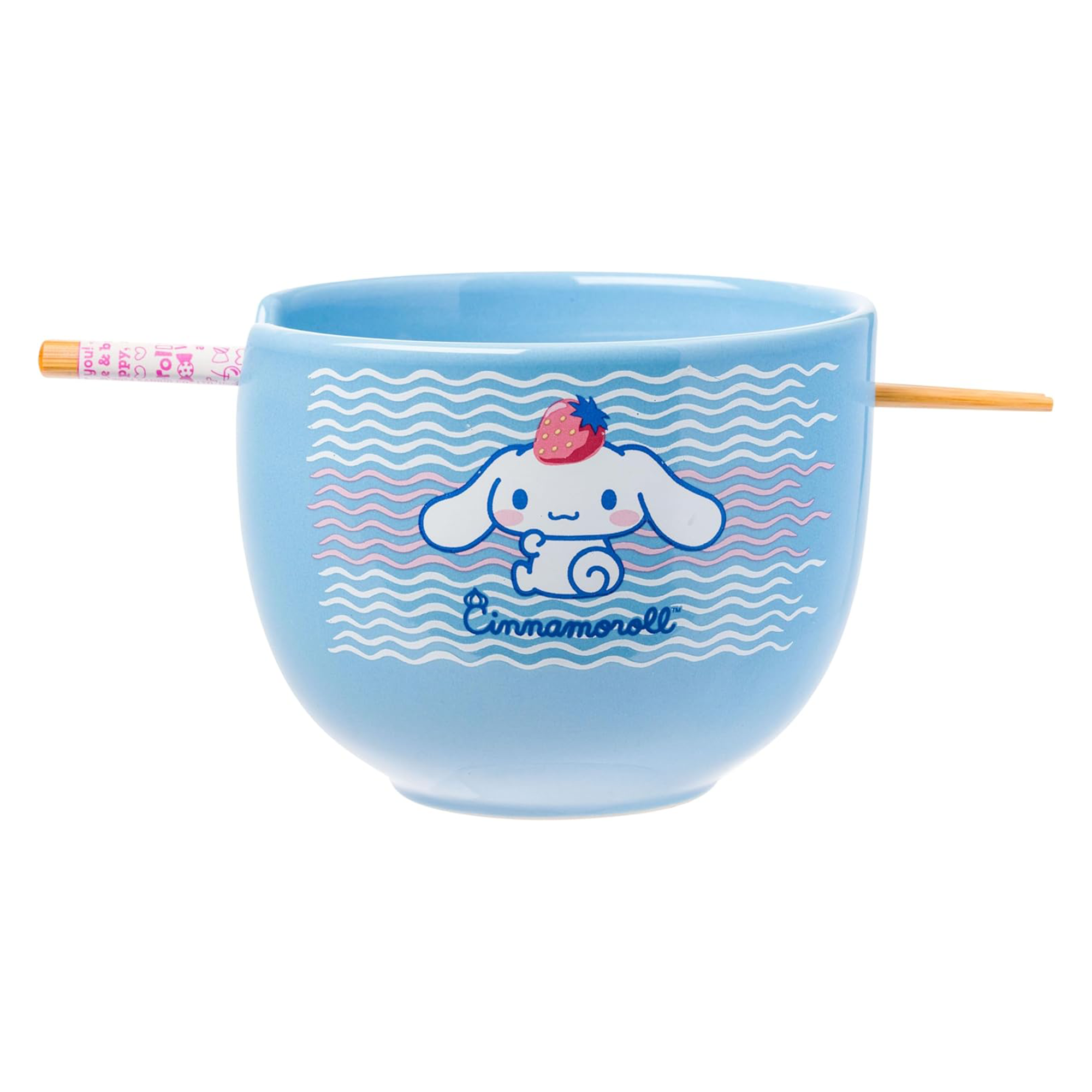 Cinnamoroll Ceramic Ramen Bowl and Chopstick Set (Strawberry Pose) Free Shipping View