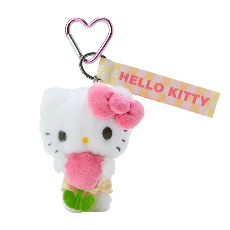 Hello Kitty Plush Mascot Keychain (Pastel Check Series) Clearance Genuine