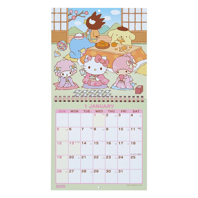 Sanrio Characters 2025 Wall Calendar Cheap Sale 100% Original