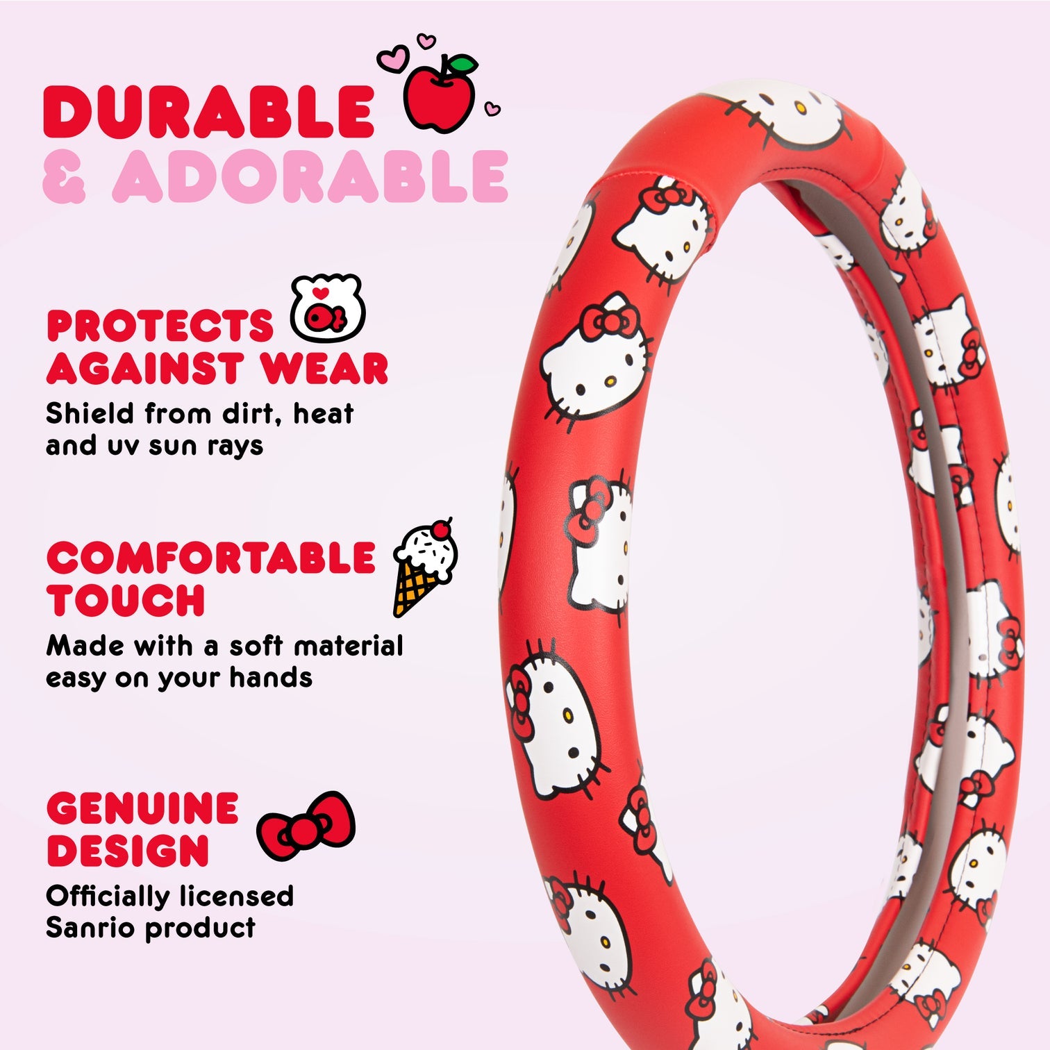 Hello Kitty Classic Red Steering Wheel Cover Cheap Sale Lowest Pice
