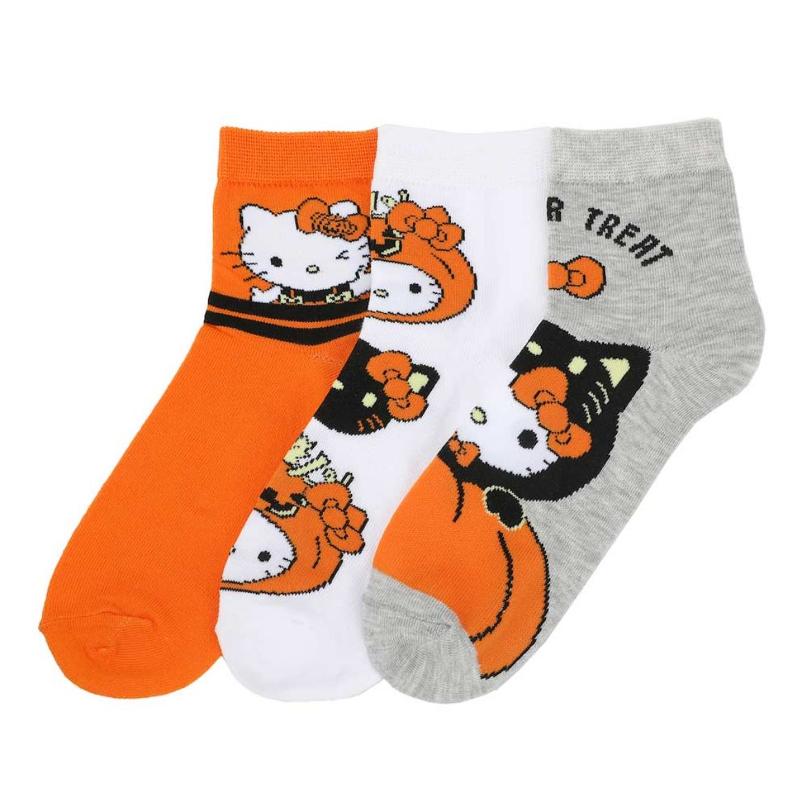 Hello Kitty 3-Pc Halloween Qtr. Crew Sock Set Cheap Sale Sale