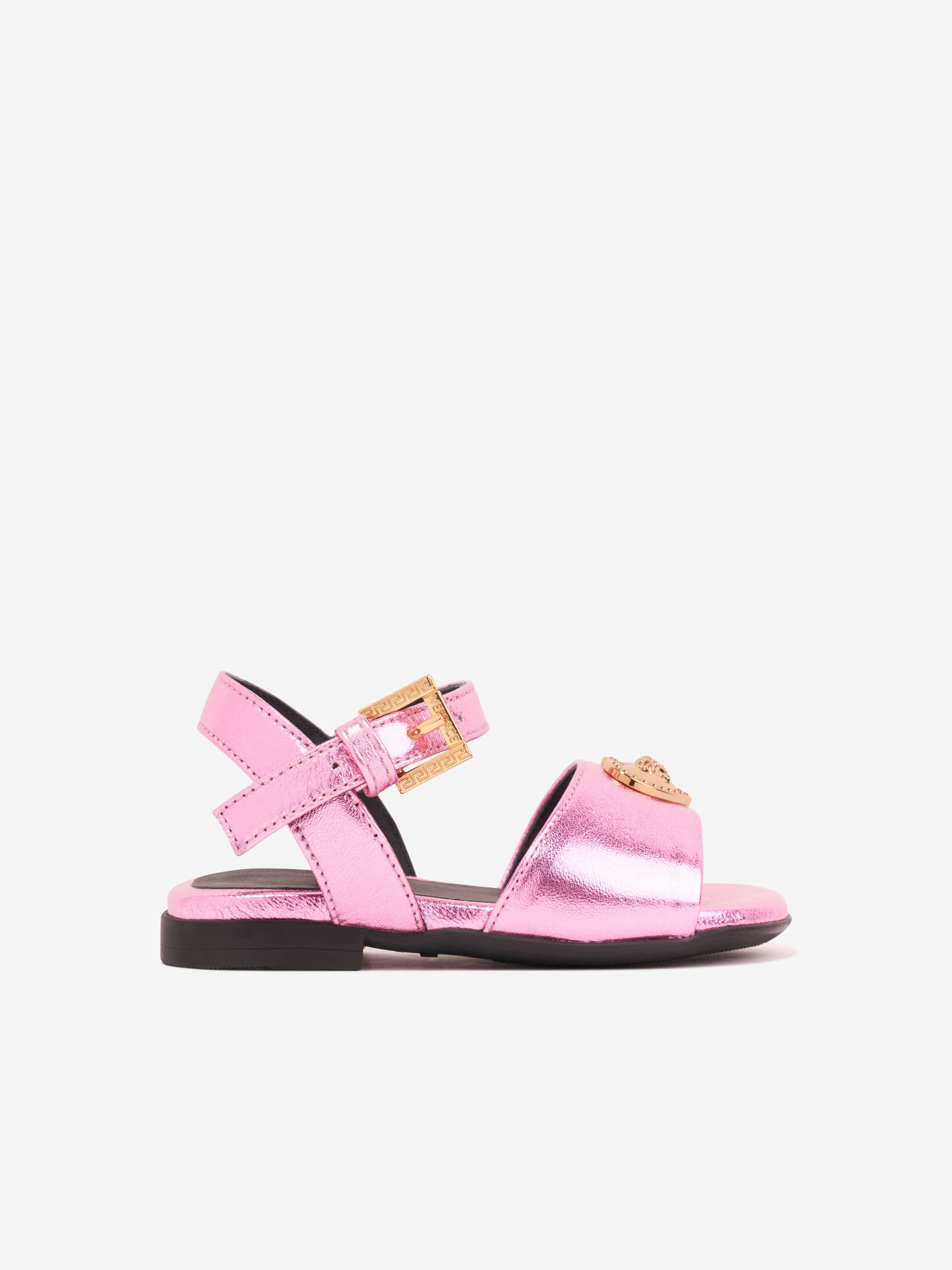 Versace Girls Heart Logo Sandals in Pink Really Cheap Shoes Online