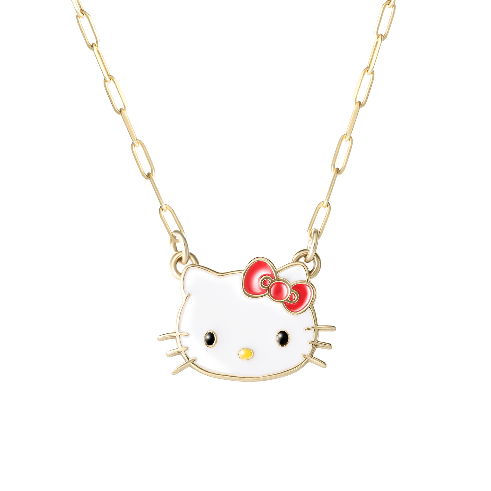Hello Kitty 10K Yellow Gold Mini Link Necklace Free Shipping Classic