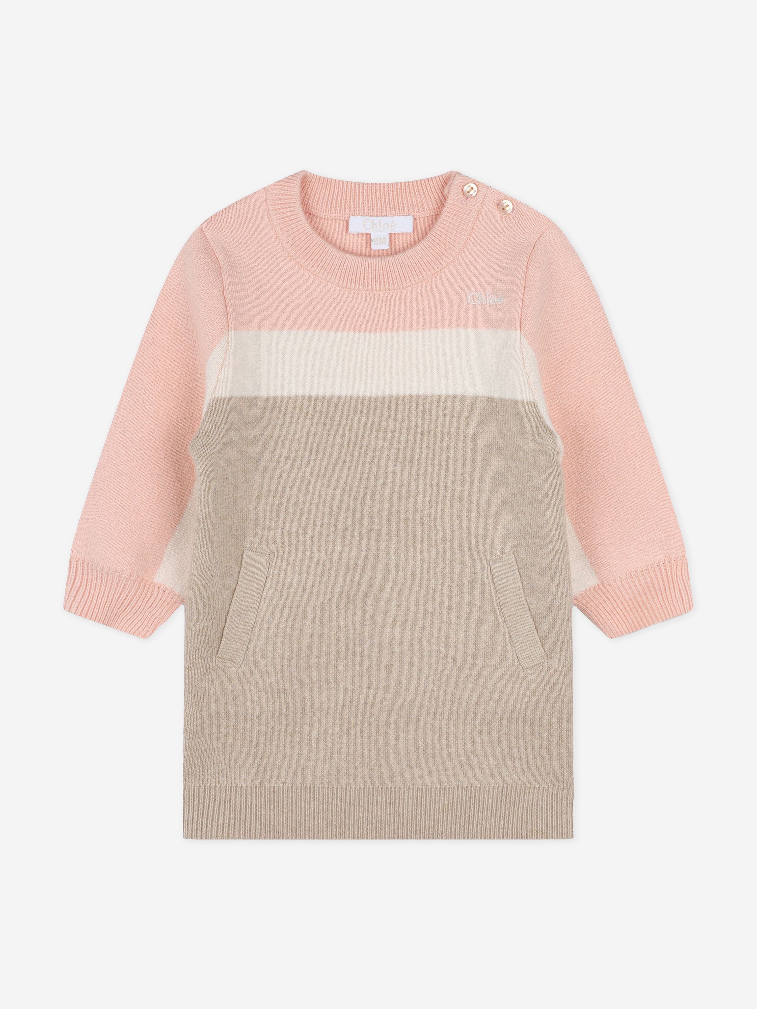 Chlo¨¦ Baby Girls Knitted Logo Dress in Pink Clearance 2025